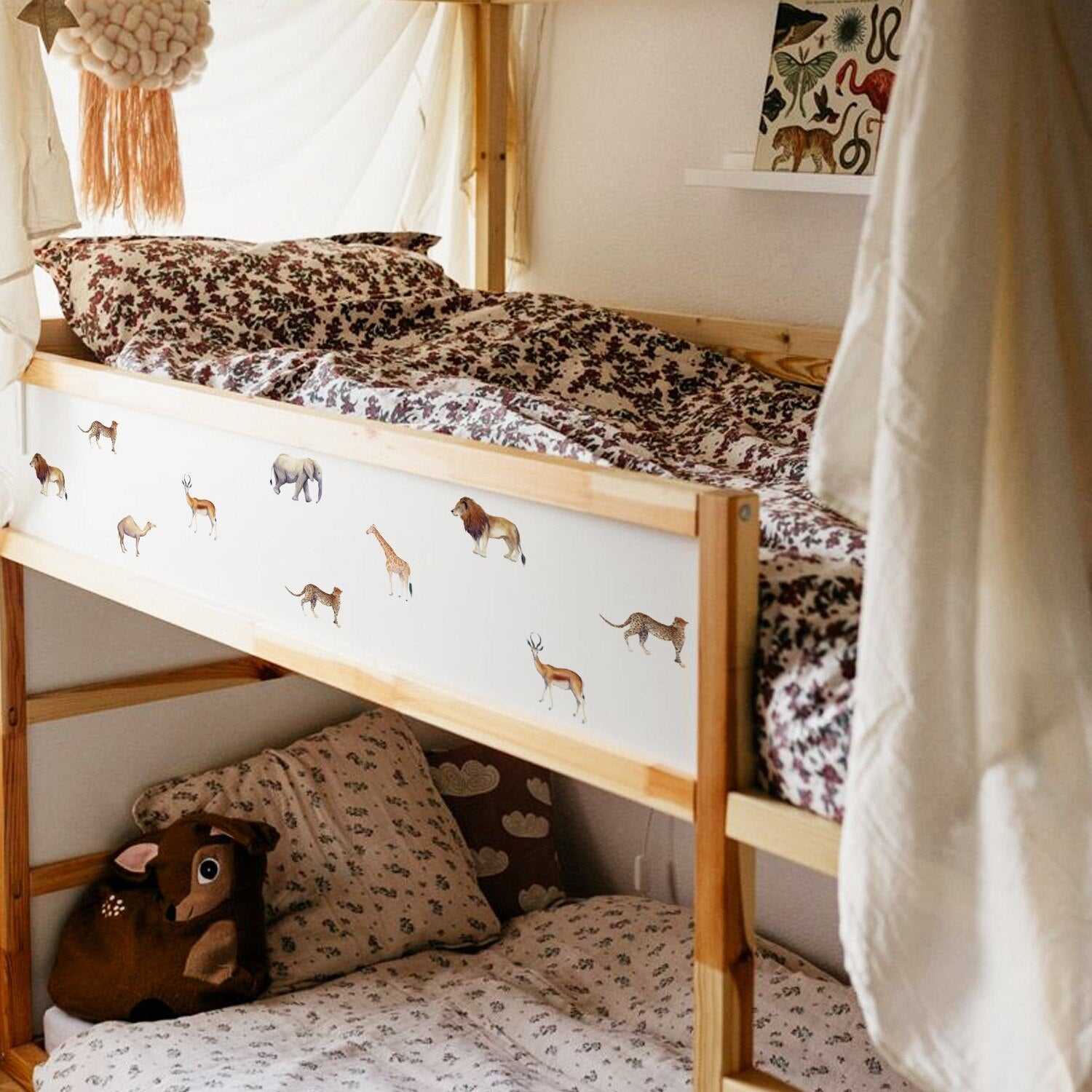 Animals Wall Decals & Stickers - Removable Nursery Decor for Kids Room, Baby Shower Gift, Classroom Decoration