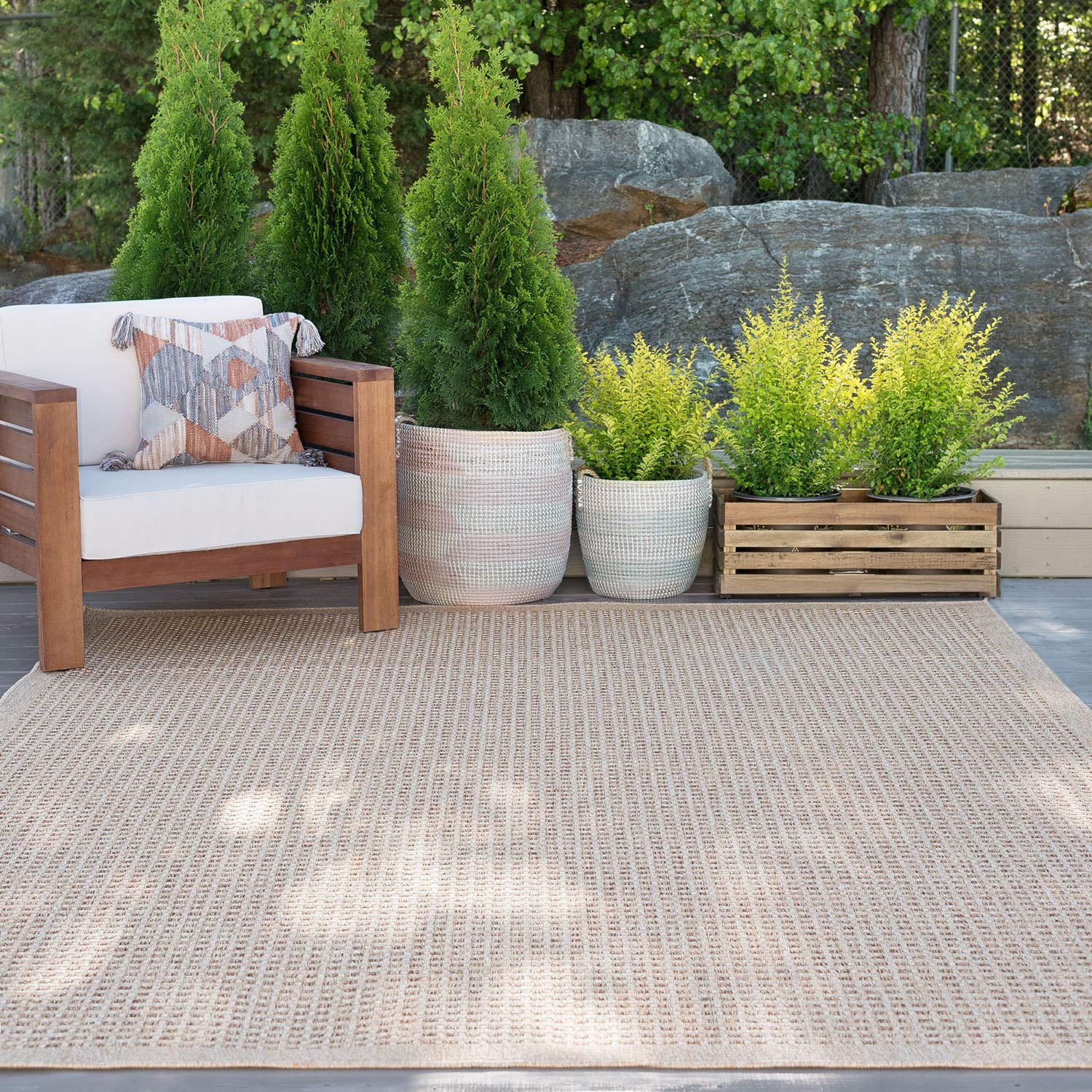 **Dickens Cream Water Resistant Large Indoor/Outdoor Rug 8x10 – Perfect for Entryway, Patio, Deck, Garden, Porch, Hallway & Foyer – Durable & Stylish for High-Traffic Areas**