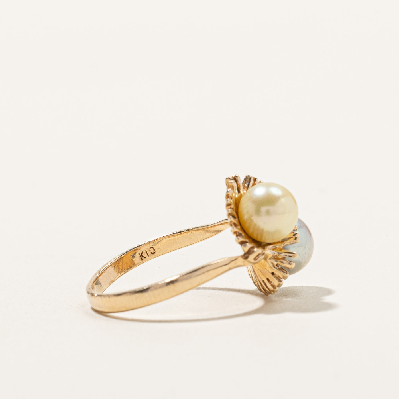 Bypass Pearl Ring - Size 5.5 - Elegant Stackable Jewelry for Women - Perfect for Weddings, Anniversaries & Everyday Wear