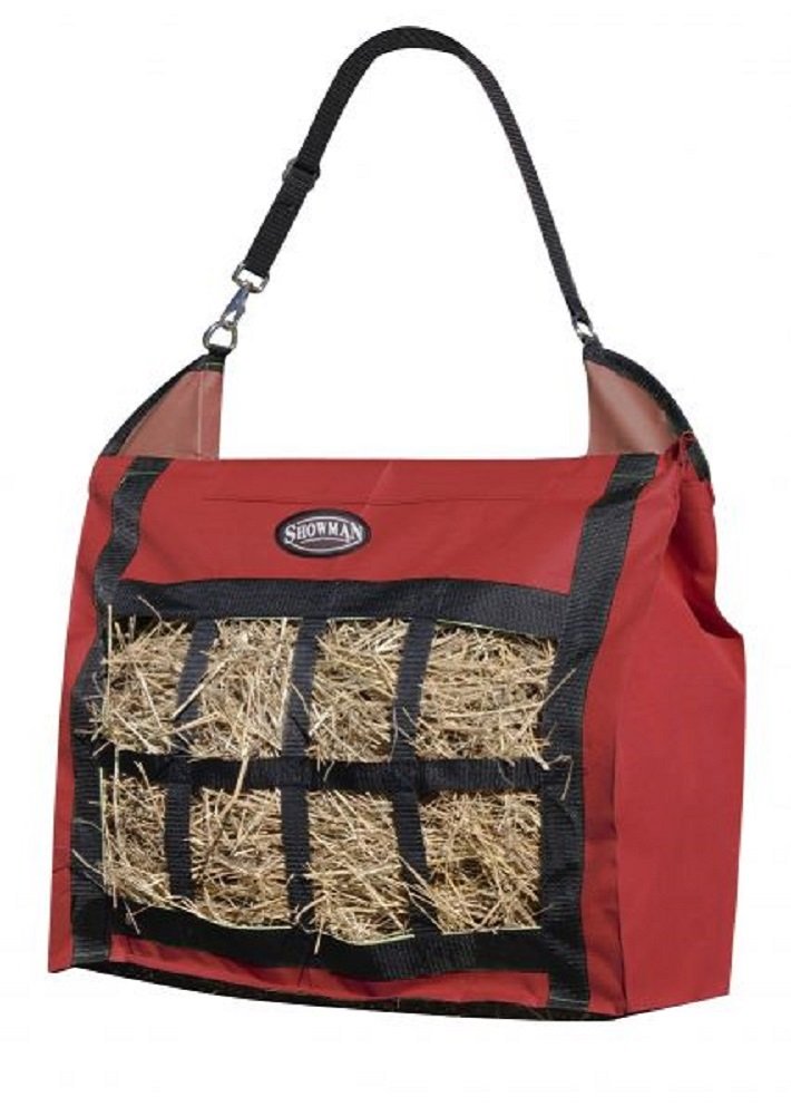 Showman Heavy Duty Nylon Slow Feed Hay Tote Bag - Durable, Easy to Fill & Carry - Perfect for Horse Shows, Barn Feeding & Livestock Care