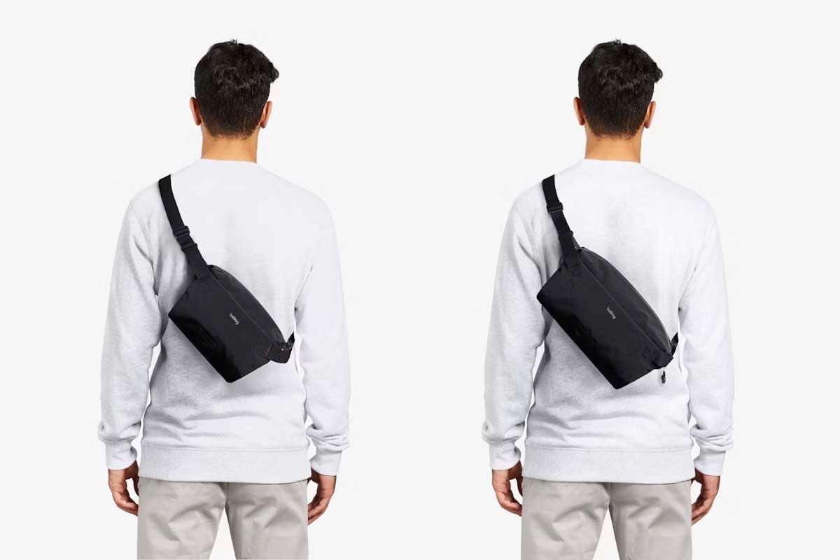 Bellroy Lite Sling - Lightweight Crossbody Bag for Men & Women | Water-Resistant Travel Sling Pack | Perfect for Hiking, Commuting & Everyday Carry (Black)