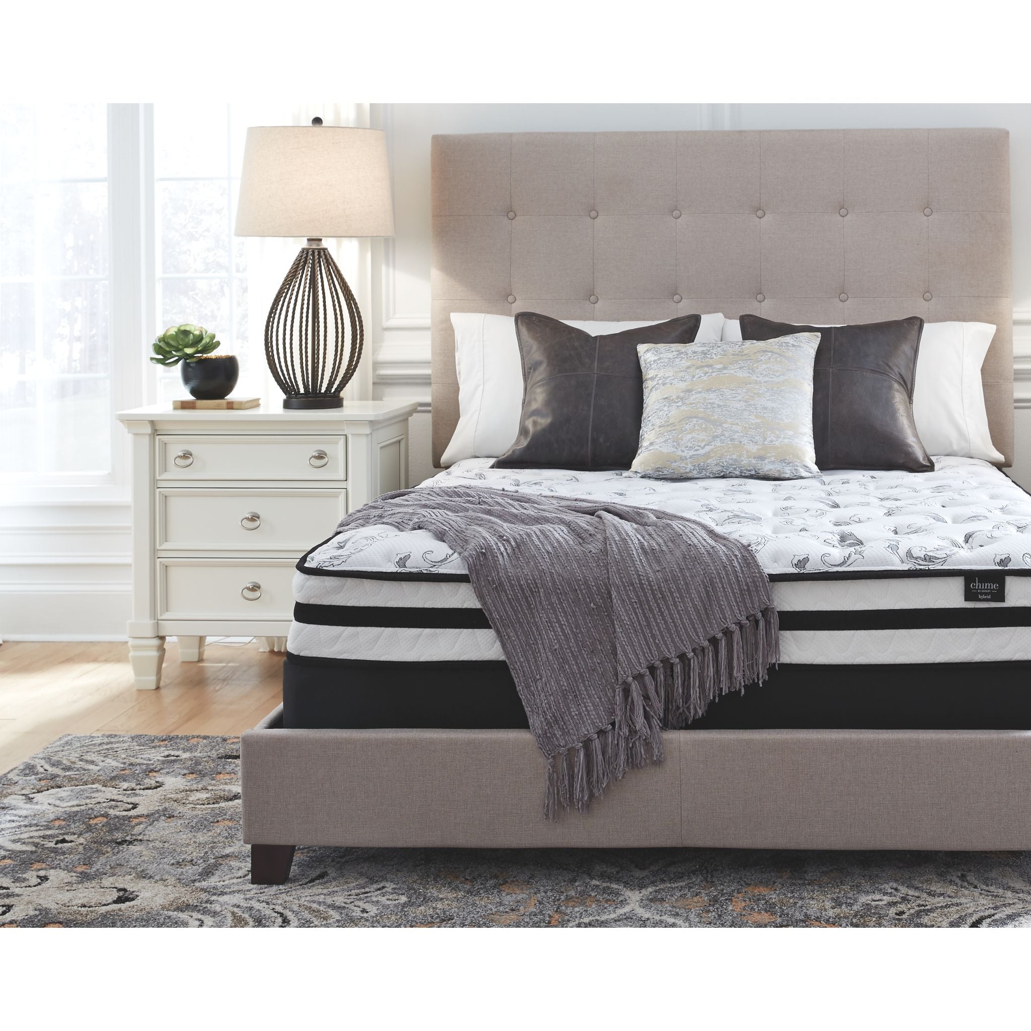 Ashley 8 Inch Full Size Chime Innerspring Mattress - Medium Firm Support for Back Sleepers & Guest Rooms, Perfect for Dorms, Apartments and Small Bedrooms