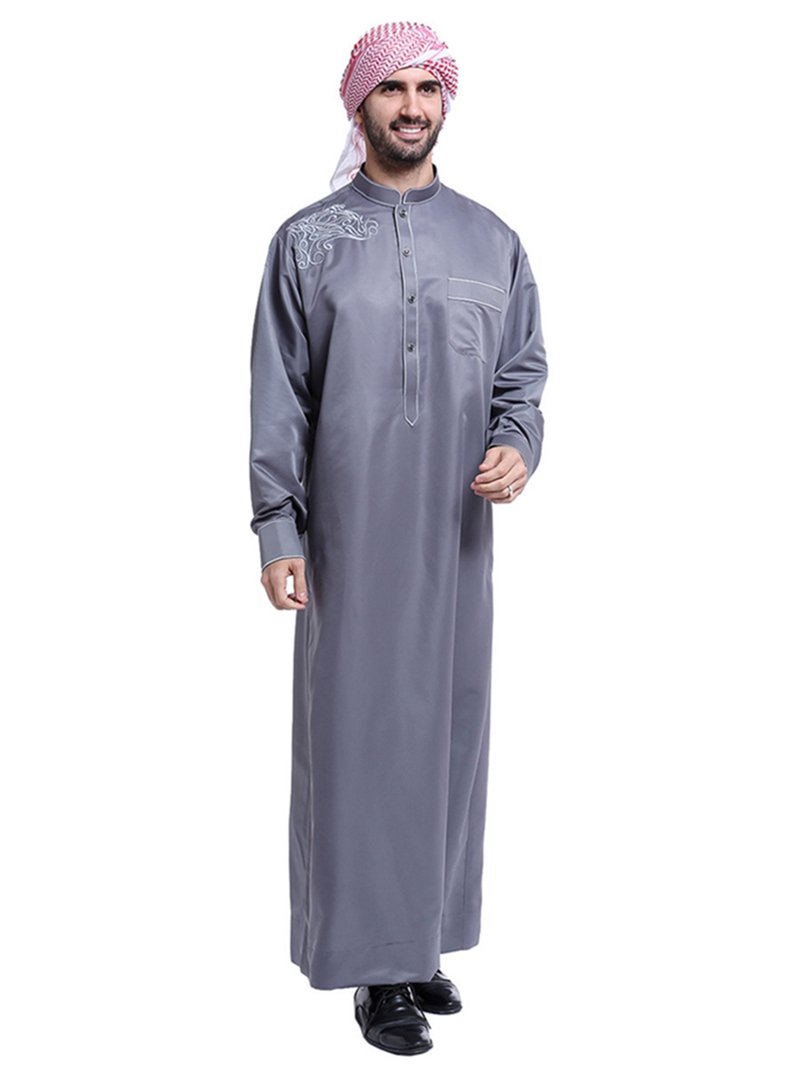 Premium Middle Eastern Arab Thobe for Men - Traditional Islamic Robe for Prayer, Eid & Special Occasions