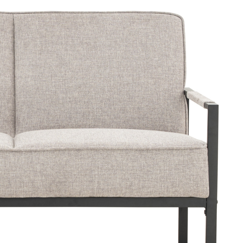 CALIBRA 2-Seater Sofa - Modern Black & Grey Fabric Couch for Living Room, Small Space & Apartment | Comfortable Loveseat for Relaxing & Entertaining Guests