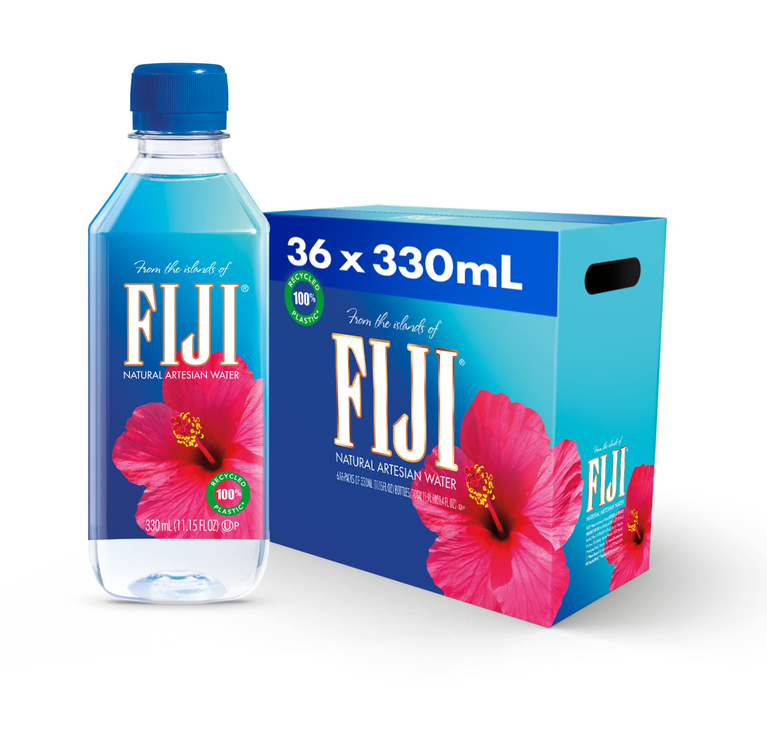FIJI Natural Artesian Water Bottles - 330 mL / 11.15 Fl Oz (Pack of 36) | Premium Alkaline Mineral Water for Hydration, Office, Gym & Outdoor Activities