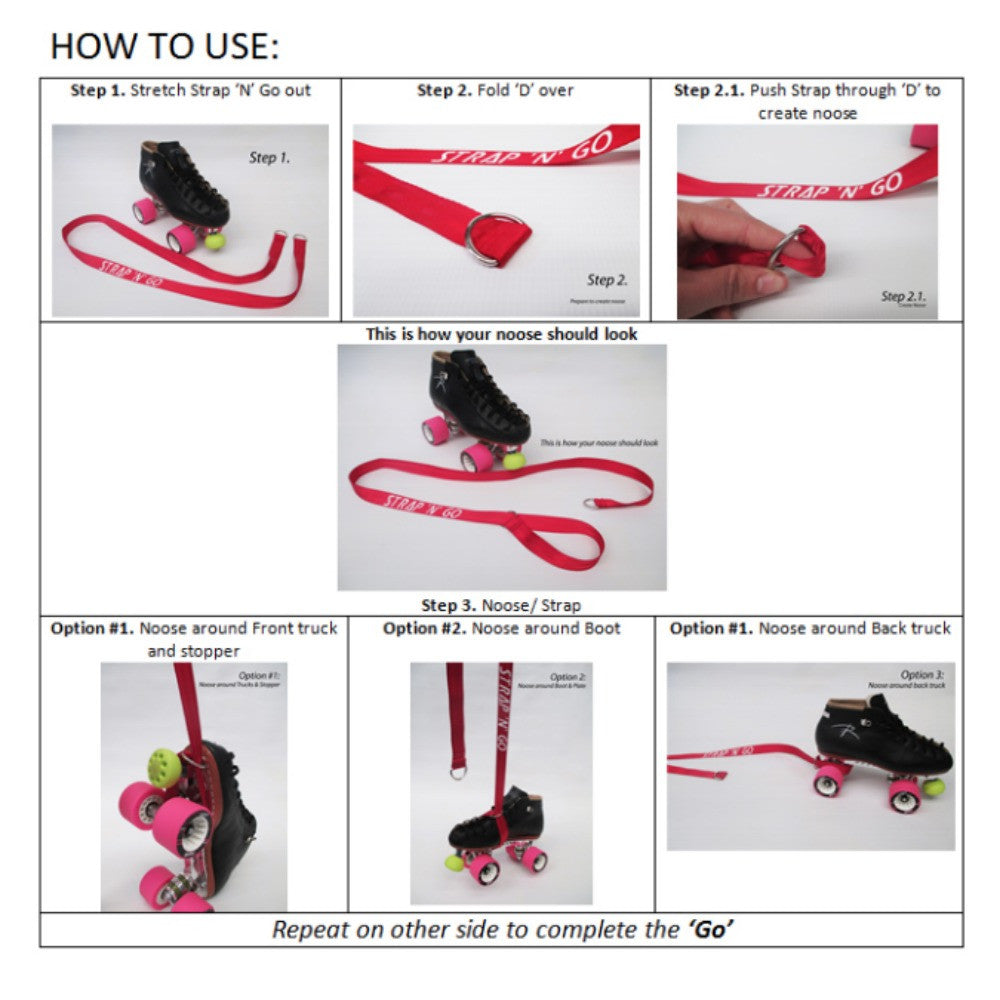 Strap'n'Go Glitter Skate Noose - Adjustable Skate Leash for Ice & Roller Skates - Perfect for Carrying, Organizing & Decorating Skates at Rinks, Parks & Home