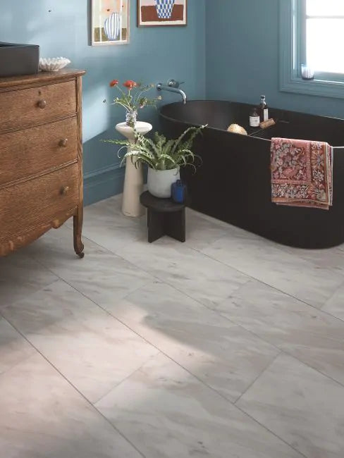 Coretec Plus Perfecta Marble 12x24 Waterproof Luxury Vinyl Tile - Elegant Flooring for Kitchen, Bathroom & Living Room