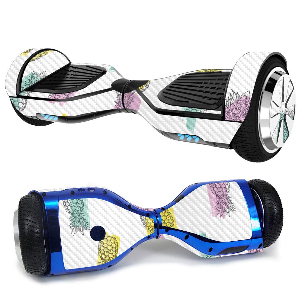 MightySkins Carbon Fiber Vinyl Wrap for Ultra Hoverboard - Funky Pineapple Design | Protective & Durable Textured Finish | Easy to Apply & Remove | Made in USA | Perfect for Personalizing & Protecting Your Hoverboard at School, Parks or Parties