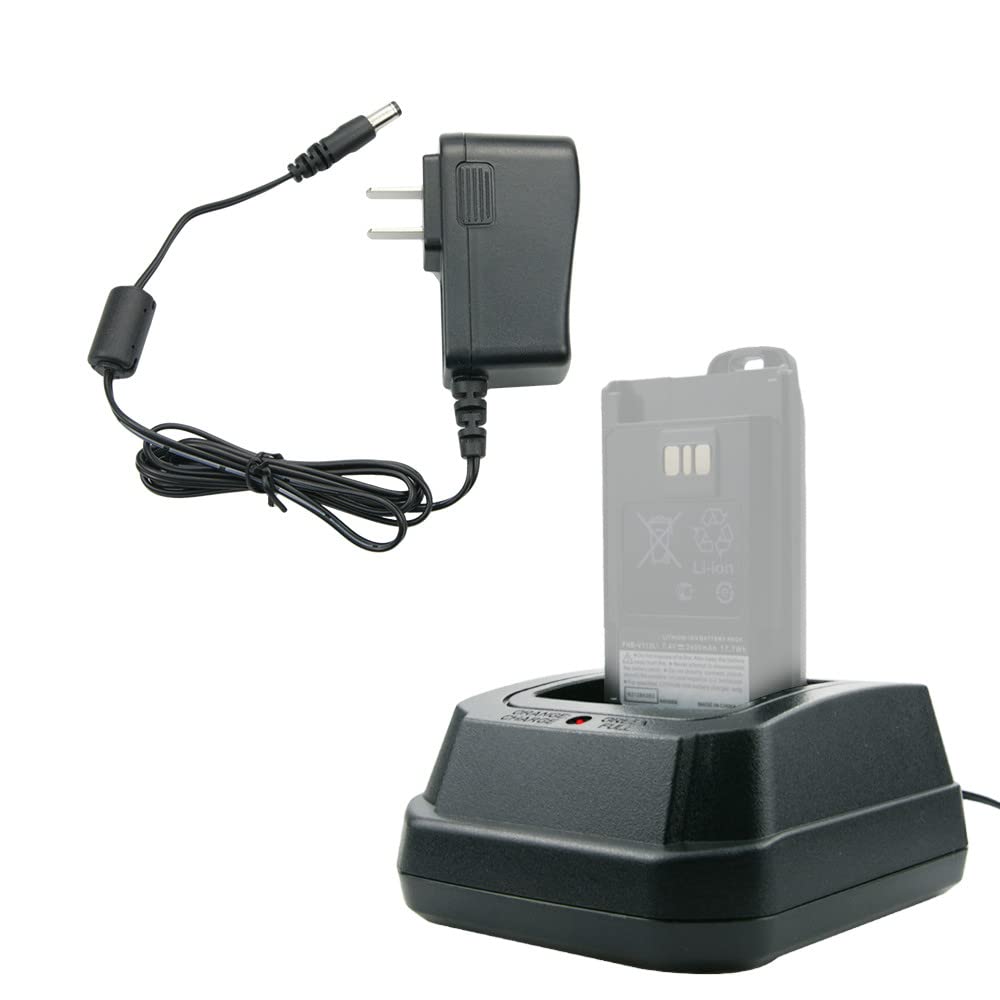 Yaesu/Vertex VX-450 VX-451 VX-454 VX-459 Two-Way Radio Rapid Battery Charger Base - FNB-V113Li Replacement Charger for Professional & Emergency Communication Devices