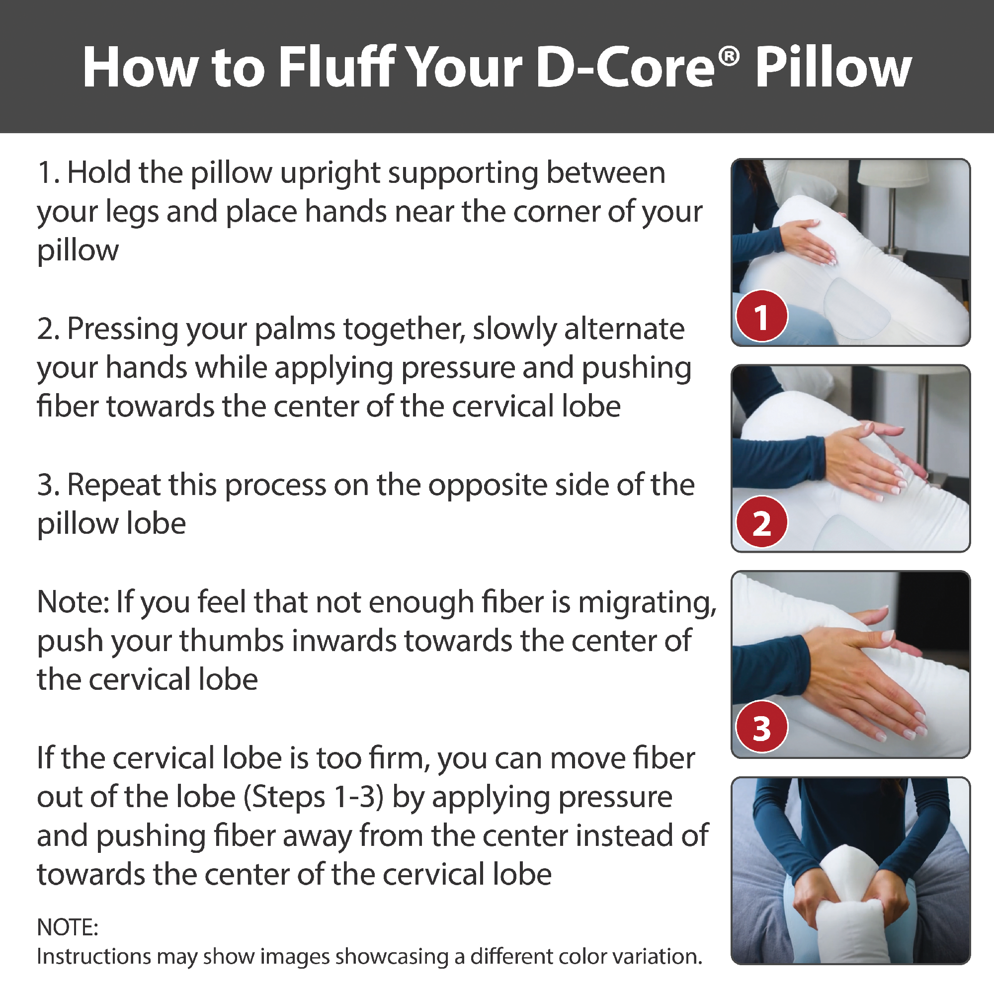 D Core Cervical Support Pillow - Orthopedic Memory Foam Neck Pillow for Pain Relief, Improved Sleep & Posture - Perfect for Side, Back & Stomach Sleepers, Travel & Home Use