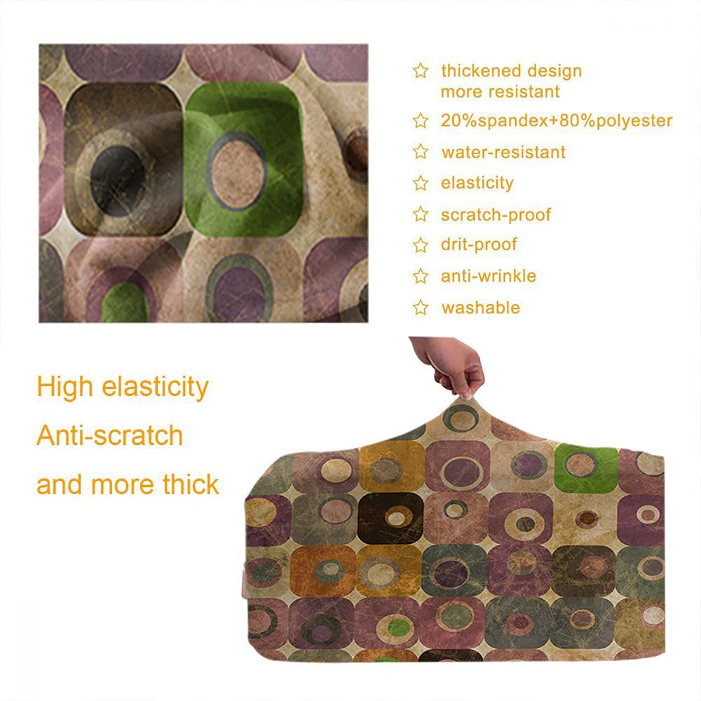 WONDERTIFY Abstract Grungy Purple & Green Washable Elastic Luggage Cover - Fits 18-21 Inch Suitcases with Concealed Zipper | Travel Suitcase Protector for Airplane, Cruise & Business Trips