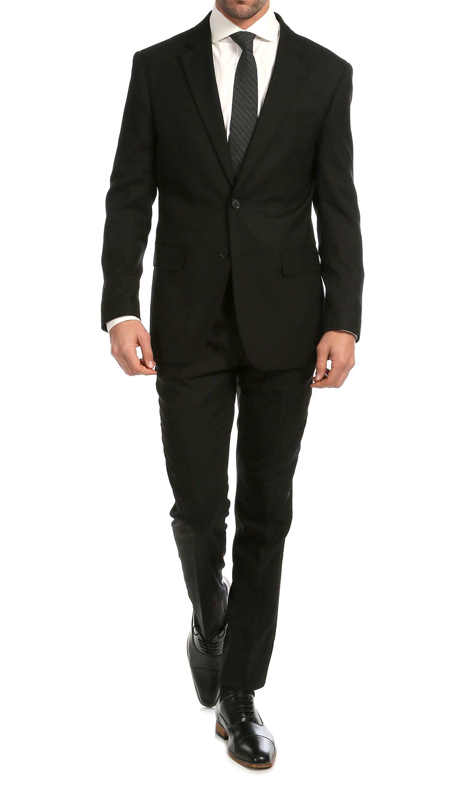 Ferrecci Men's Slim Fit Notch Lapel 2-Piece Suit with Flat-Front Dress Pants | Formal Business Attire for Weddings, Office & Special Occasions