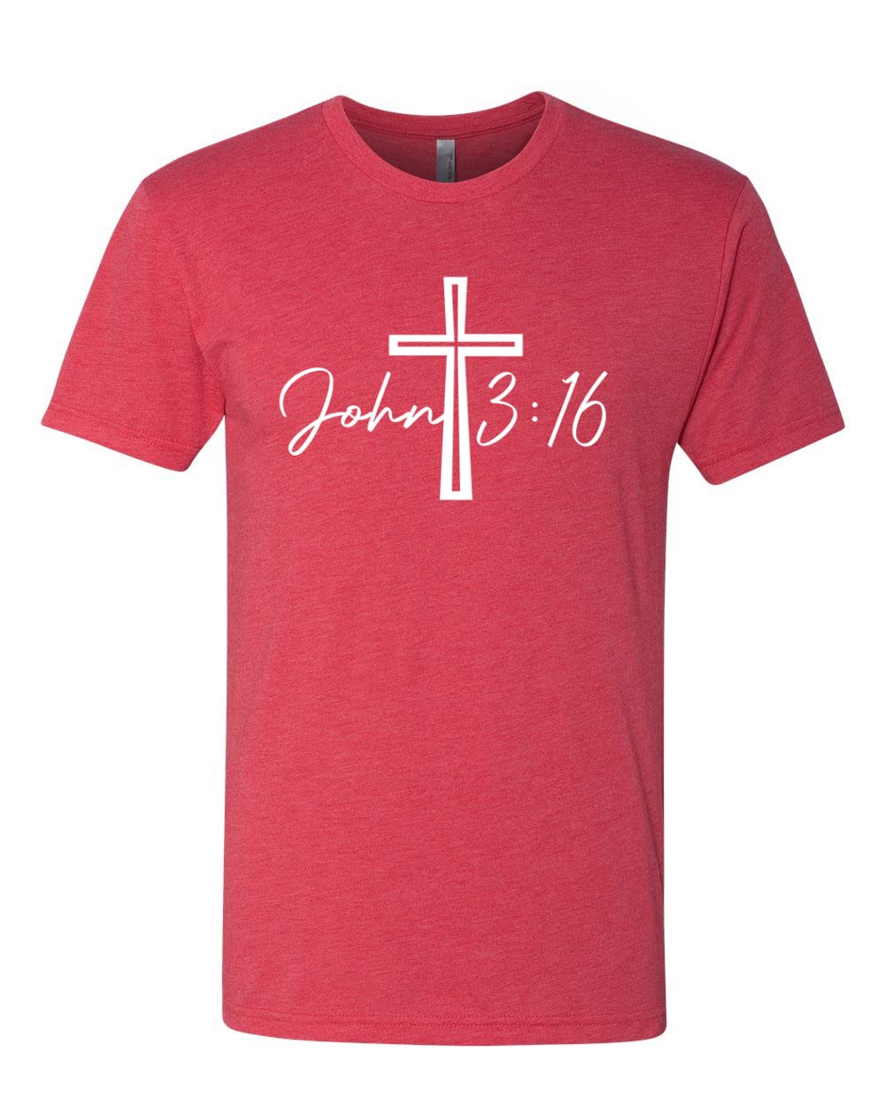 John 3:16 Cross Christian Mens Premium Tri-Blend T-Shirt - Bible Verse Tee for Church, Worship & Daily Faith Inspiration
