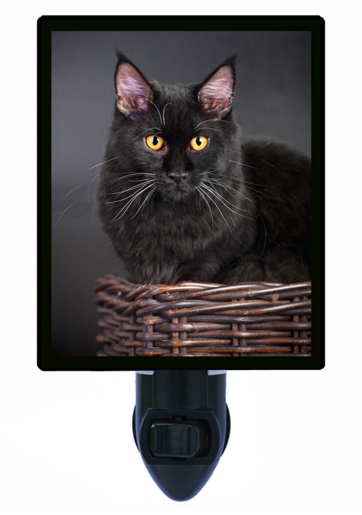 Black Maine Coon Cat Night Light - Cute LED Night Lamp for Cat Lovers, Perfect for Bedroom, Nursery, or Home Decor Gift