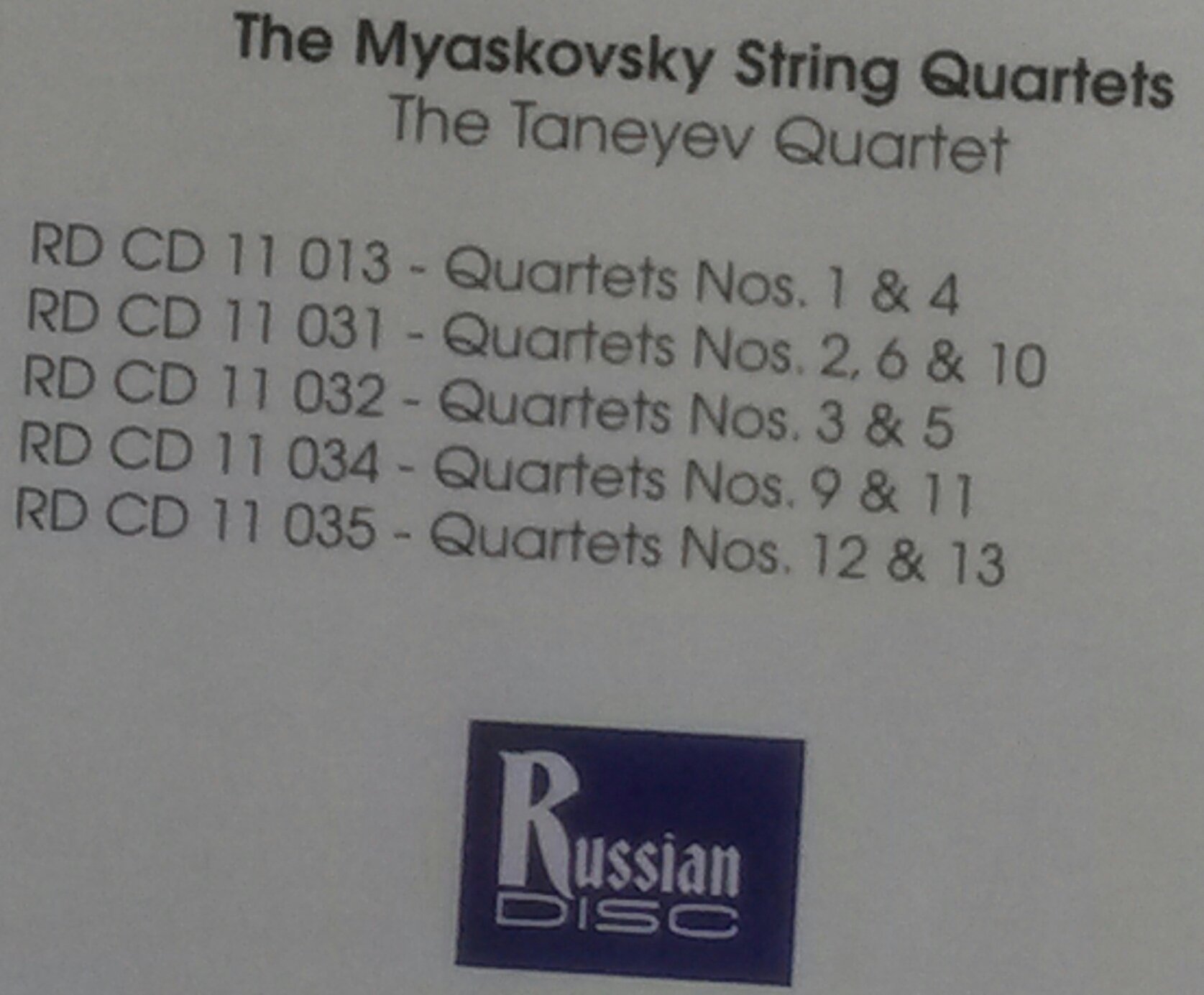 Miaskovsky String Quartets 7 & 8 - Classical Music CD for Relaxation, Study & Dinner Parties | Nikolai Myaskovsky Chamber Works