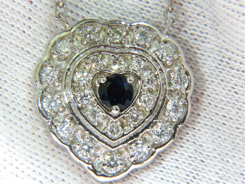1.25 Carat Natural Sapphire & Diamond Cluster Necklace in 14K Gold - Elegant Jewelry for Women, Perfect for Weddings, Anniversaries & Special Occasions