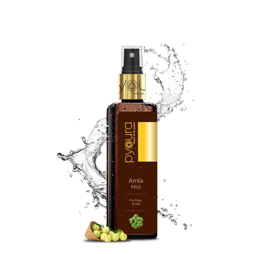 PYOURA Skin Brightening Amla Face Toner Mist 100ml - Anti-Aging Facial Toner for Wrinkles, Dark Spots & Pigmentation - Hydrating Natural Face Serum for Oily, Dry & Combination Skin - Perfect for Daily Skincare Routine & Travel-Friendly Beauty Essential