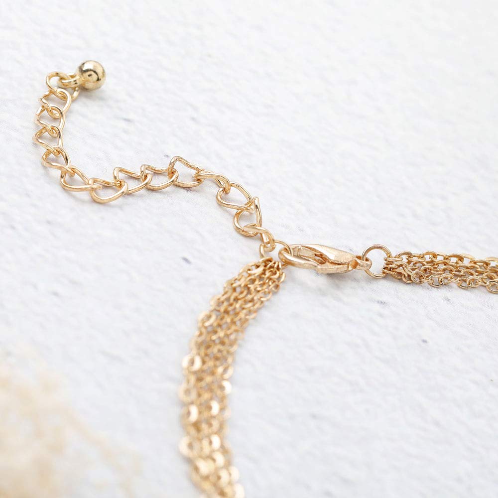 Jovono Layered Sequins Necklace with Gold Star Pendant - Boho Tassel Chain Jewelry for Women & Girls | Perfect for Parties, Weddings & Everyday Fashion Accessories