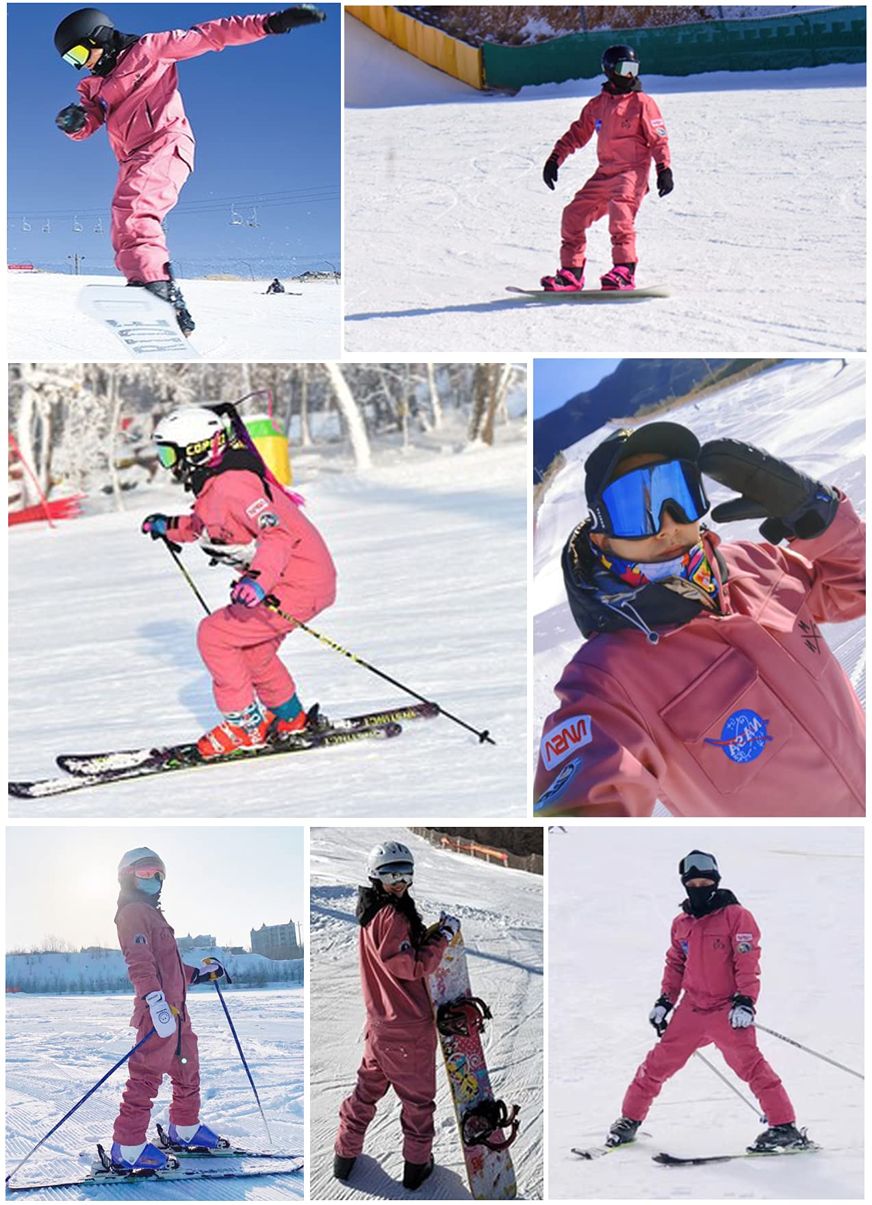 GSOU SNOW Waterproof Windproof Insulated Ski Suit for Women & Men - One Piece Snowsuit for Skiing, Snowboarding & Winter Sports (Ideal for Ski Resorts, Snow Parks & Cold Weather Activities)