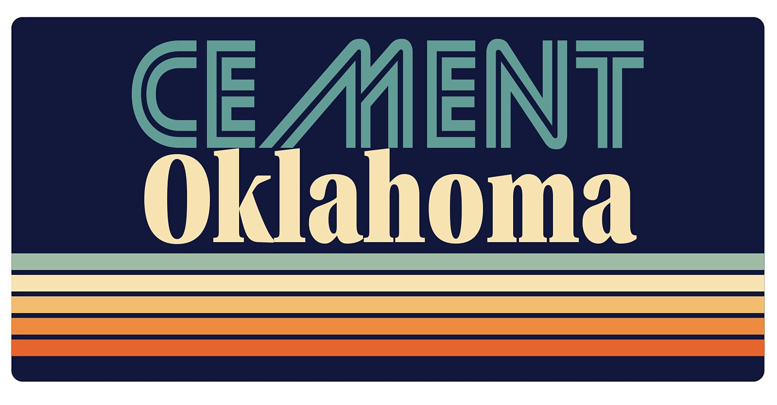 Oklahoma Cement 5 x 2.5-Inch Retro Fridge Magnet - Vintage Souvenir for Refrigerators, Lockers & Metal Surfaces - Perfect for Home, Office & Travel Memories