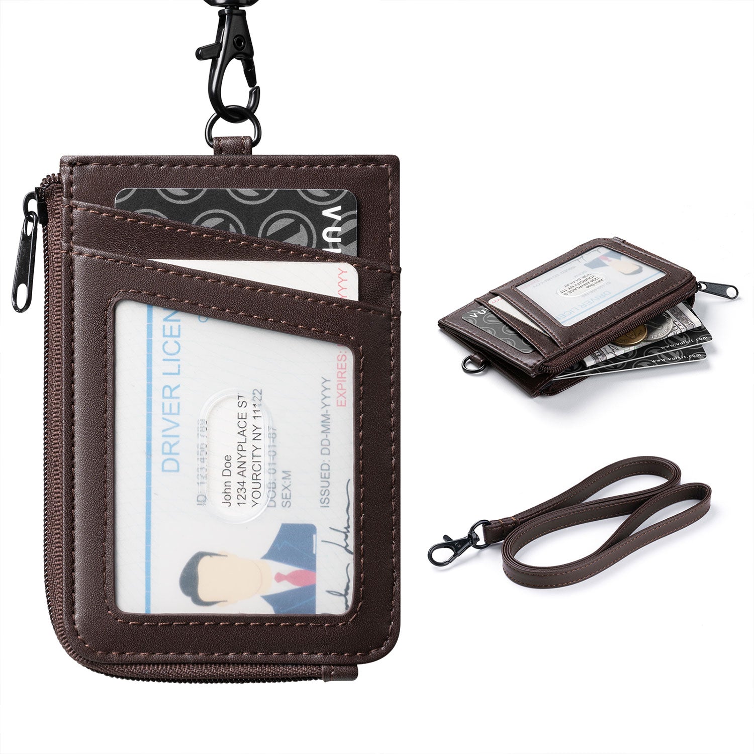 VBH103 RFID Blocking Work Badge Wallet - Multi-Function ID Card Holder for Office, Travel & Security (Fits Credit Cards, Business Cards & Cash) - Perfect for Professionals, Commuters & Business Travelers