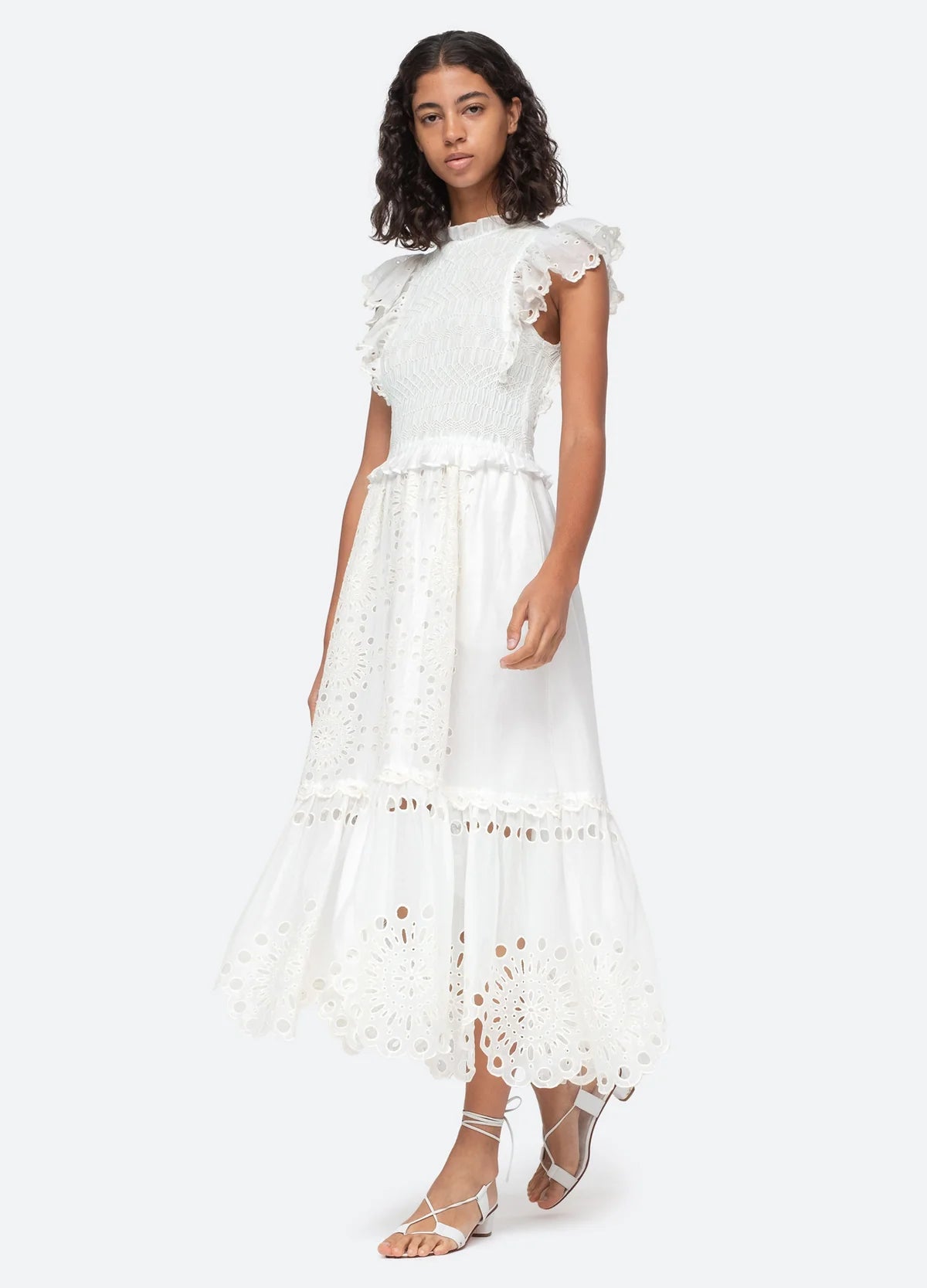 Addie Dress in Cream - Elegant Women's Summer Dress for Casual Outings & Special Occasions