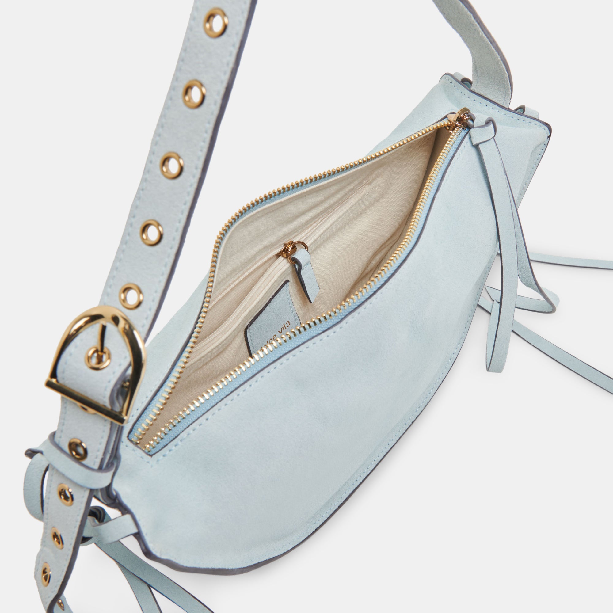 VERONA Shoulder Bag for Women - Blue Suede Leather Crossbody Purse - Stylish & Durable Handbag for Work, Travel & Everyday Use