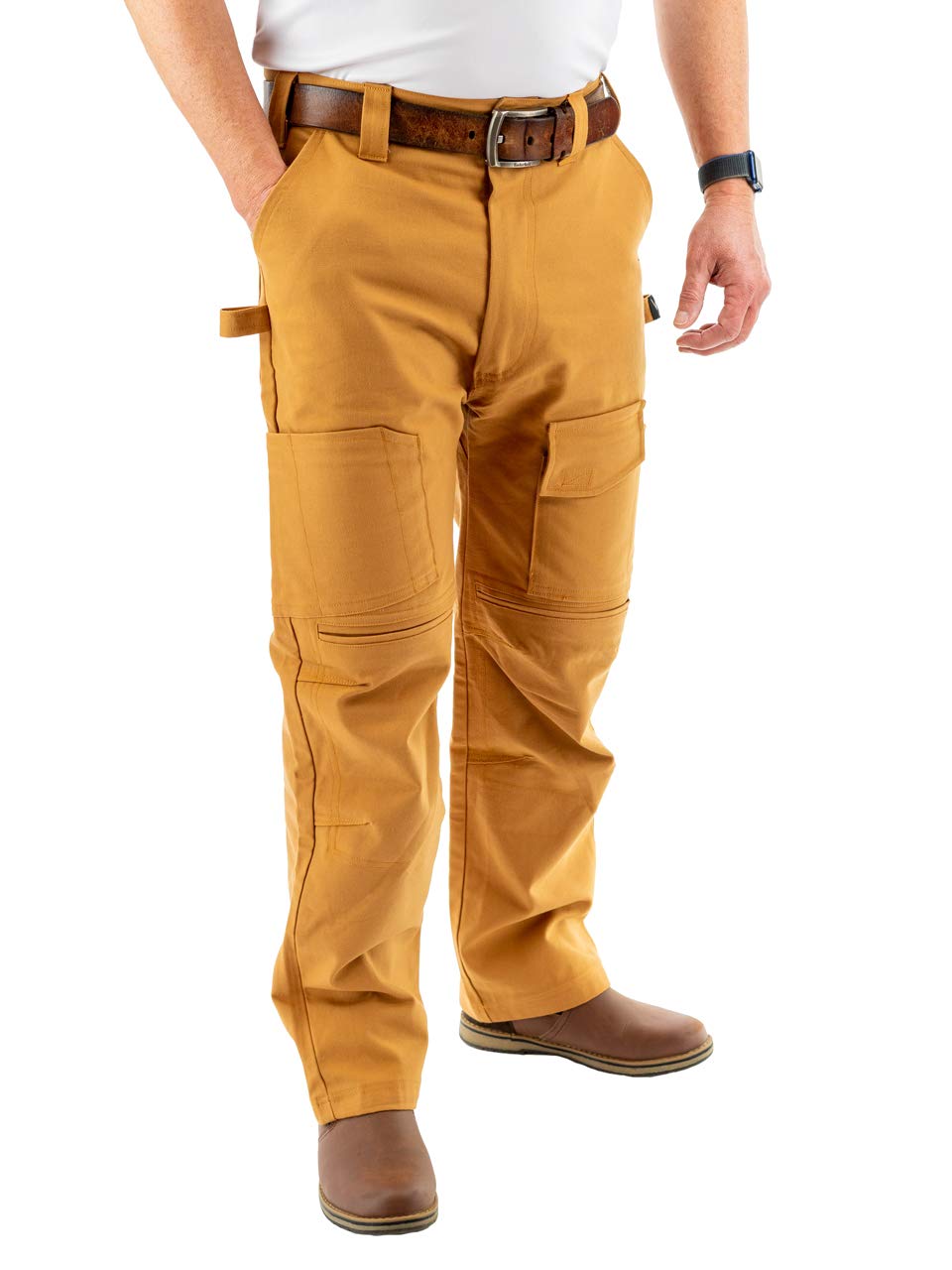 ViviTech - Heavy Duty Cotton Canvas Work Pants with Reinforced Knee Pads for Construction, Carpentry & Outdoor Jobs | Durable Utility Pants for Men | Perfect for DIY Projects, Landscaping & Tough Work Environments