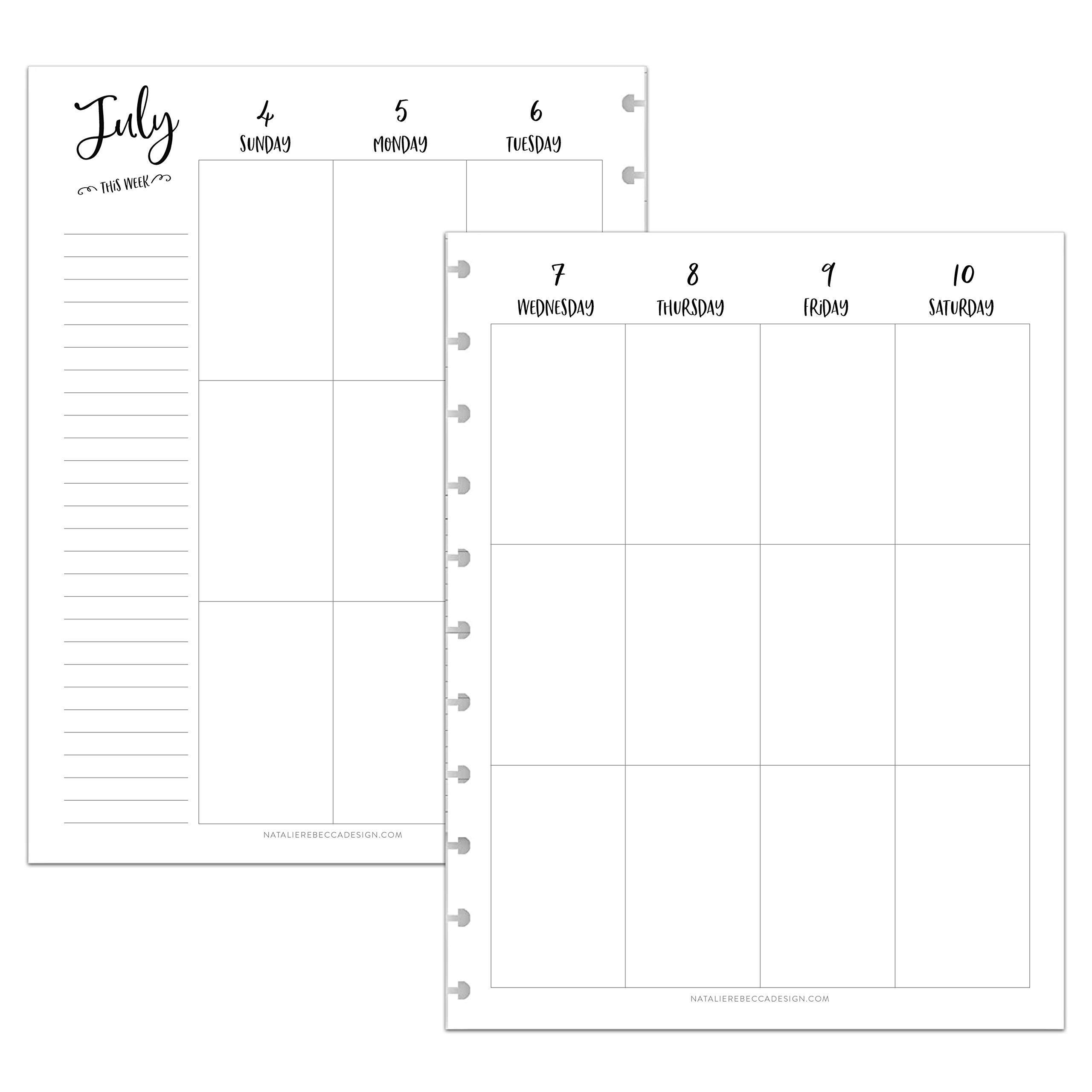 BetterNote July 2025 - June 2026 Academic Vertical Calendar Refill for Disc Notebook - Fits Happy Planner, Levenger Circa Jr, TUL, Arc, NOTIQ - Whimsy Design, 9-Disc, 7