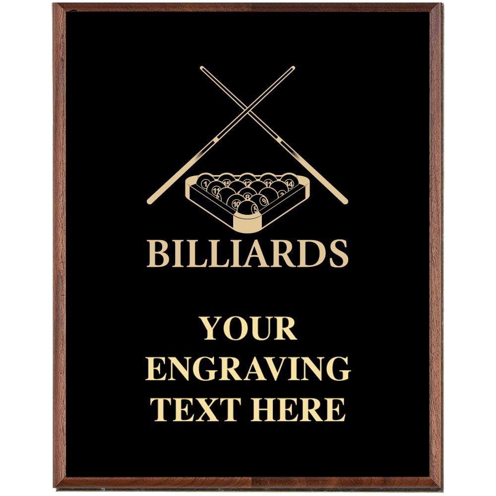 Custom Engraved Billiards Pool Trophy Plaque Award - Personalized Pool Table Plaque for Champions - Perfect for Tournaments, Leagues & Man Cave Decor