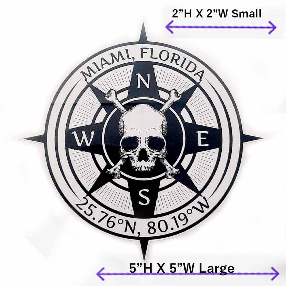 Compass Skull Decal Sticker - Vintage Nautical Adventure Design for Cars, Laptops, Helmets & DIY Projects - Perfect for Bikers, Sailors and Outdoor Enthusiasts