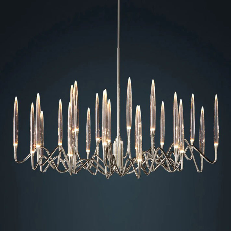 Elegant Classical Candelabrum Chandelier - Antique Brass Crystal Ceiling Light Fixture for Dining Room, Living Room & Bedroom Decor