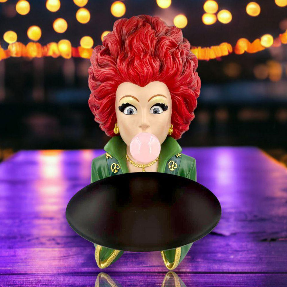 Bubblegum Witch with Serving Plate - Halloween Decor 2024 by December Diamonds | Perfect for Spooky Party Table Centerpiece & Witch-Themed Home Decor