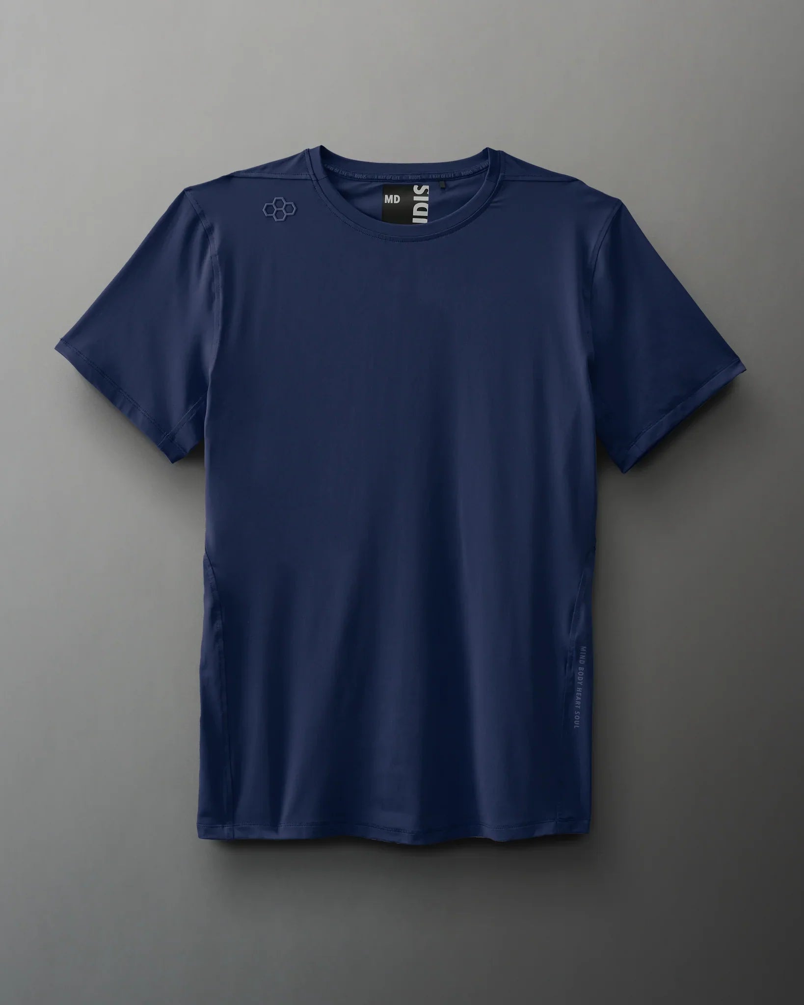 RUDIS Performance Stretch T-Shirt for Men - Breathable Moisture-Wicking Athletic Shirt - Navy Blue - Perfect for Workouts, Training & Casual Wear