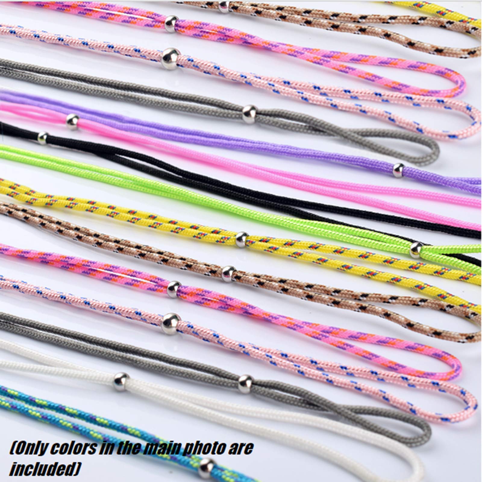 8PC Adjustable Face Mask Lanyards for Kids & Adults - Neck Strap for Comfort - Black