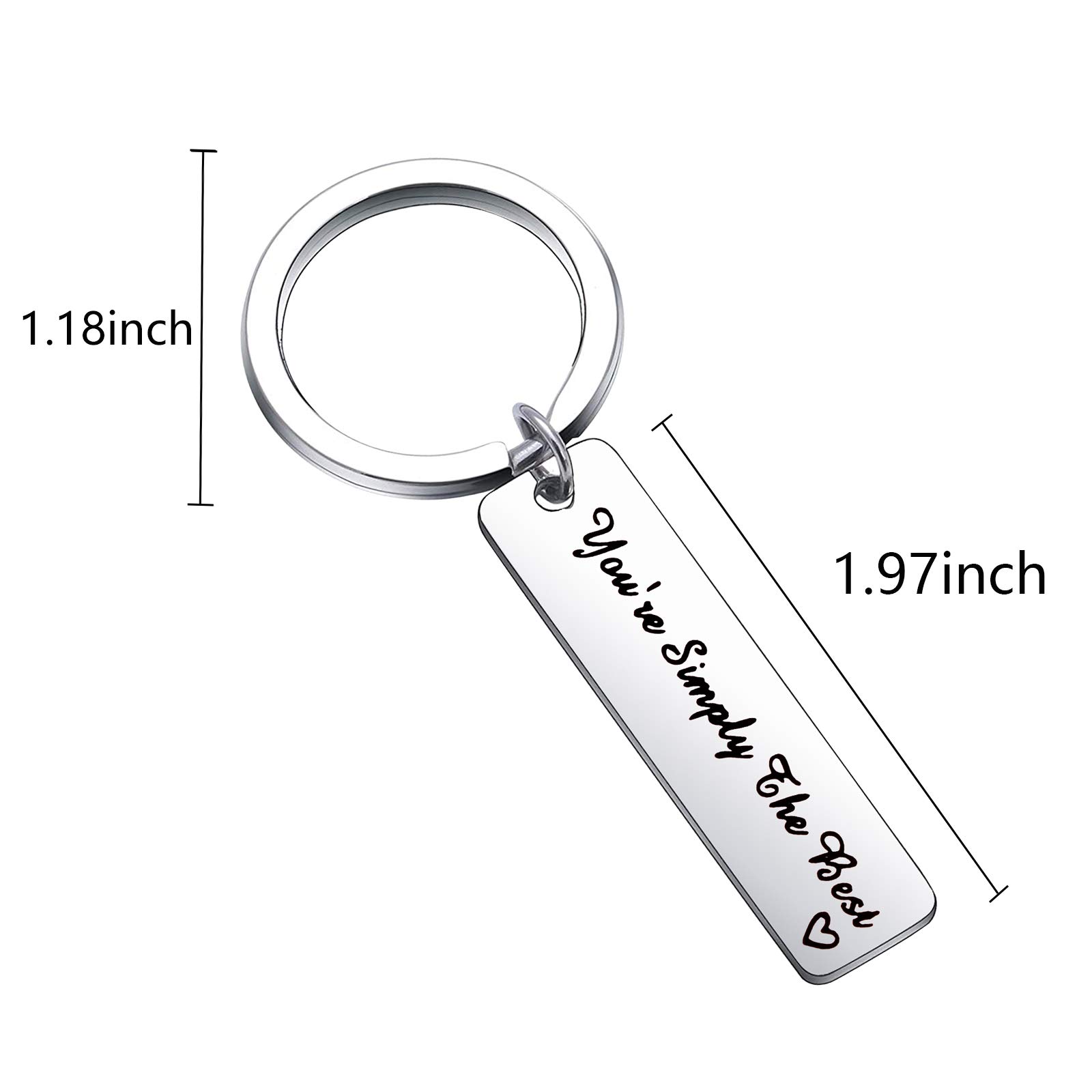 You're Simply The Best Keychain for Women & Men - Couple Keyring, Anniversary & Wedding Gift for Boyfriend, Girlfriend, Husband or Wife - Perfect for Everyday Carry, Romantic Surprises & Special Occasions