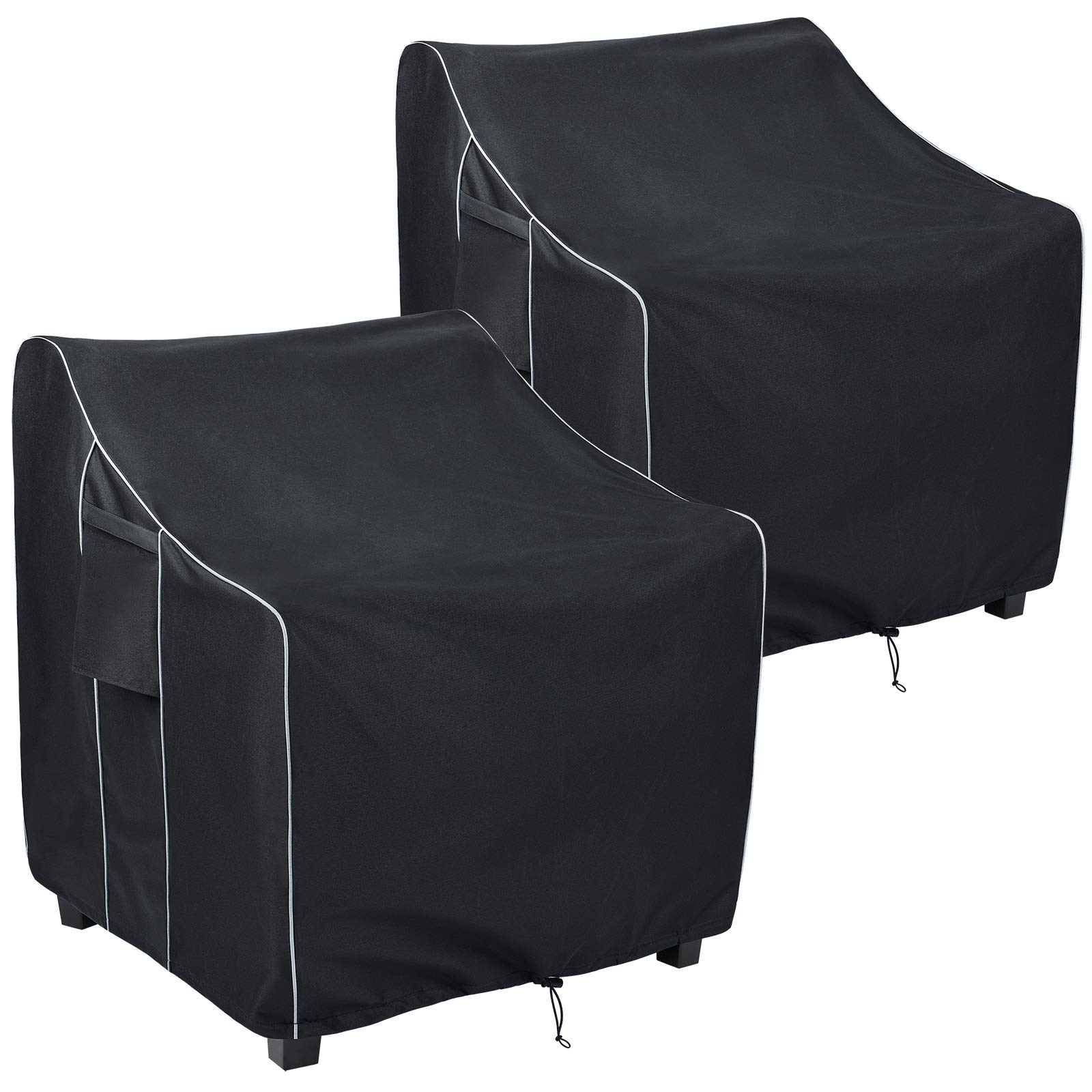 Heavy Duty Waterproof Patio Chair Covers 2 Pack - Outdoor Furniture Covers Fits 30x27x36 Inches (WxDxH) - All Weather Protection for Deck, Garden & Backyard Chairs