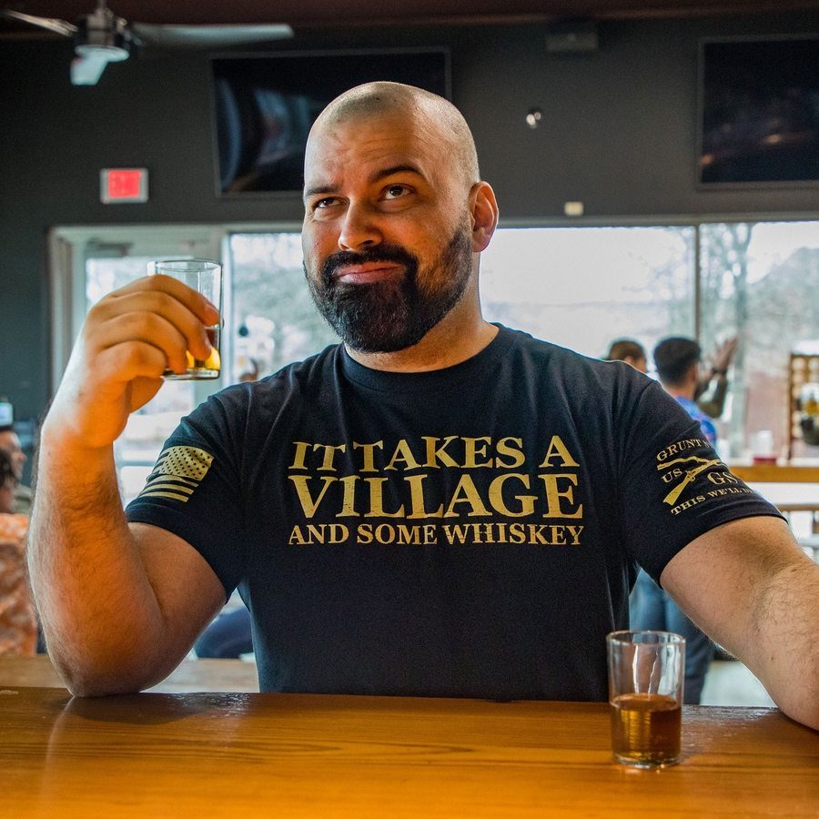 It Takes A Village T-Shirt - Black Cotton Tee for Women & Men - Casual Wear, Family Outings & Community Events