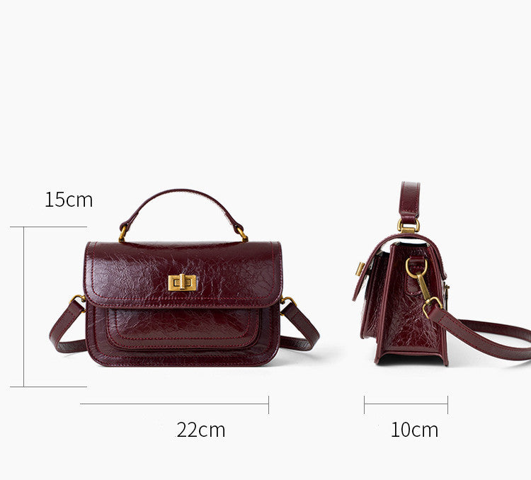 Minimalist Square Leather Handbag for Women - Stylish & Durable Crossbody Purse - Perfect for Work, Travel & Everyday Use