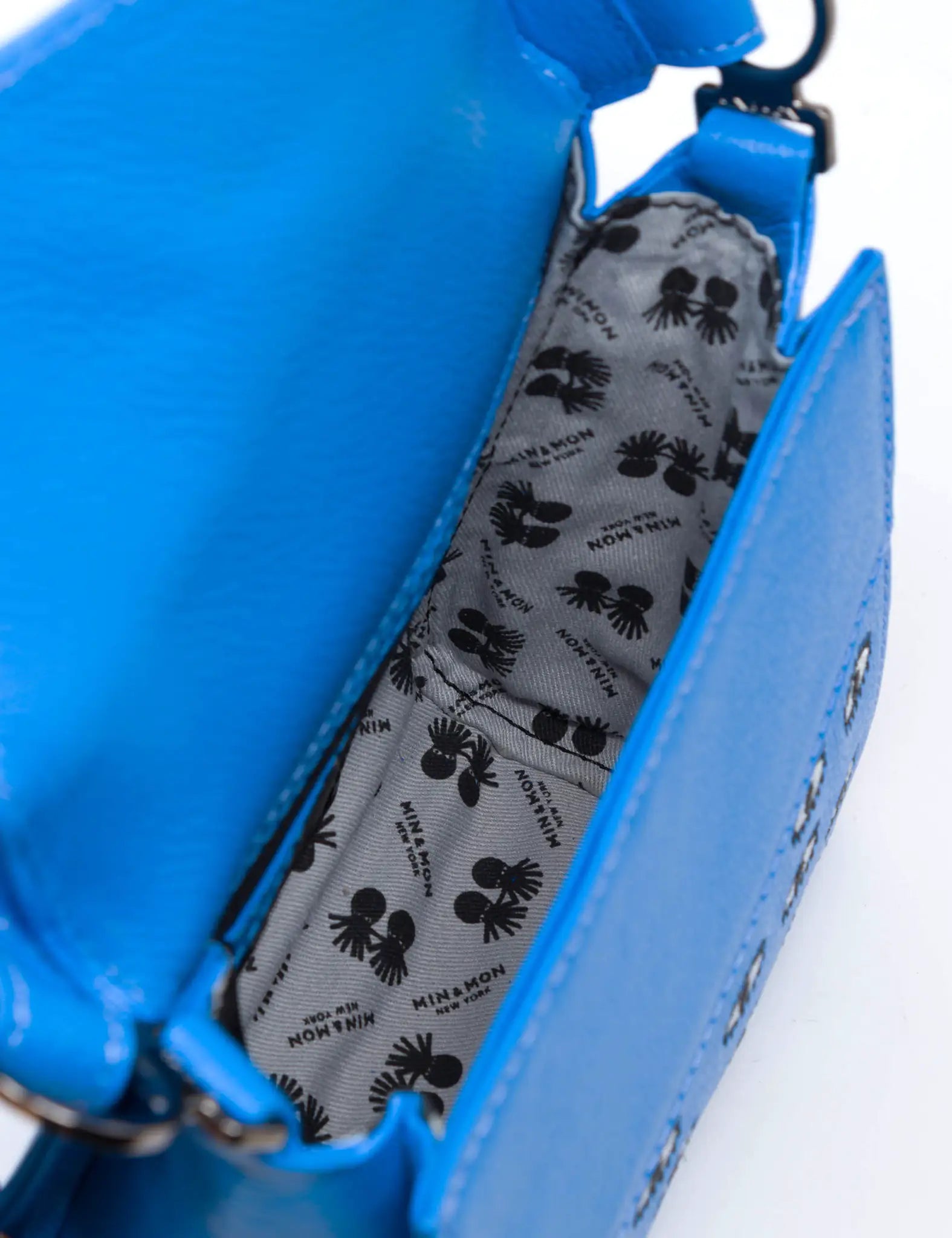 Anastasio Micro Crossbody Handbag - Genuine Leather with All Over Eyes Embroidery in Ibiza Blue | Perfect for Travel, Parties & Everyday Use