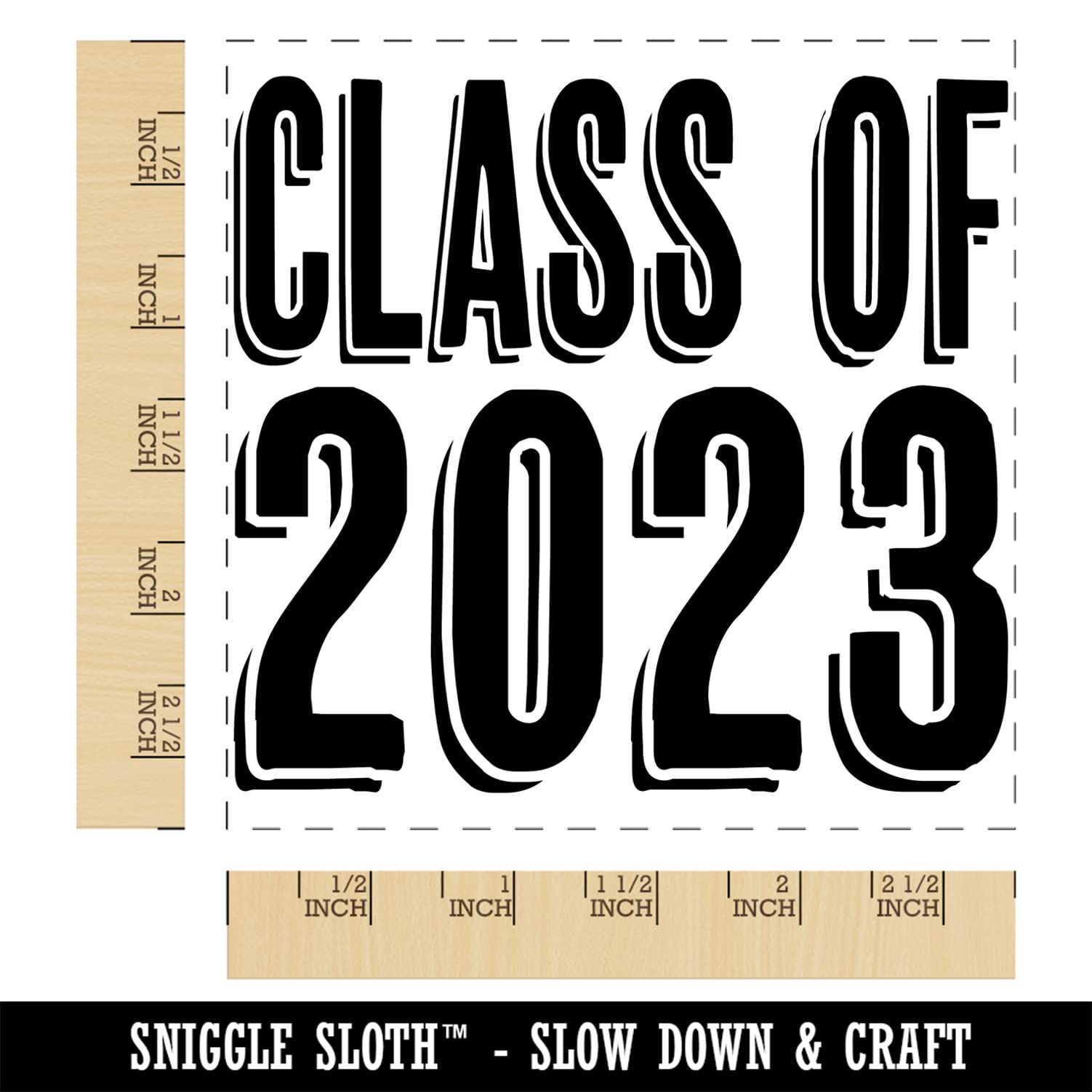 2023 Graduation Square Rubber Stamp - 2.75 Inch Large Drop Shadow Design for Scrapbooking, Card Making & Diploma Embellishment | Perfect for Graduation Party Invitations & Memory Books