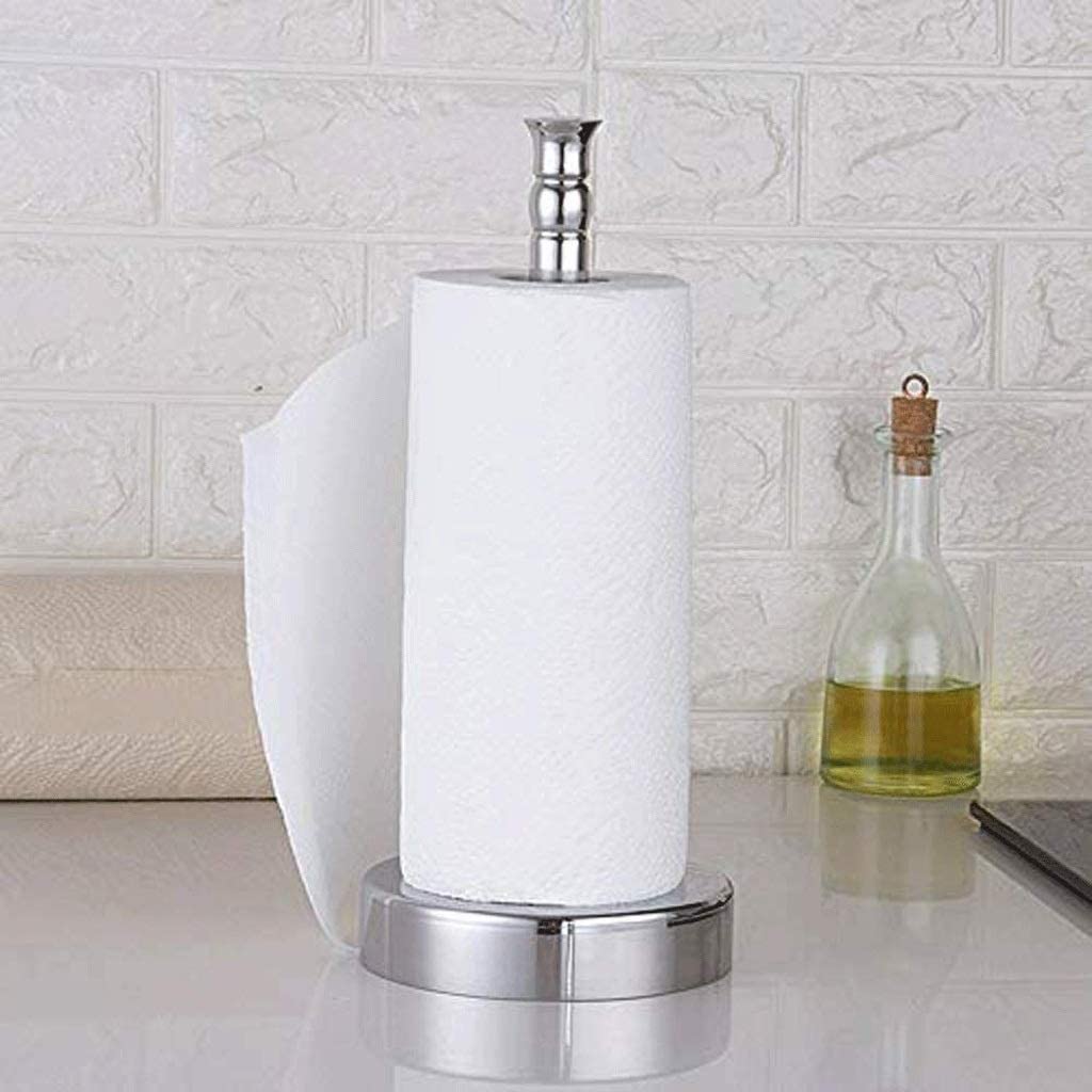 Stainless Steel Paper Towel Holder with Base - Vertical Design Kitchen Countertop Organizer for Bathroom, Office & Home Use | Durable & Stylish Storage Solution