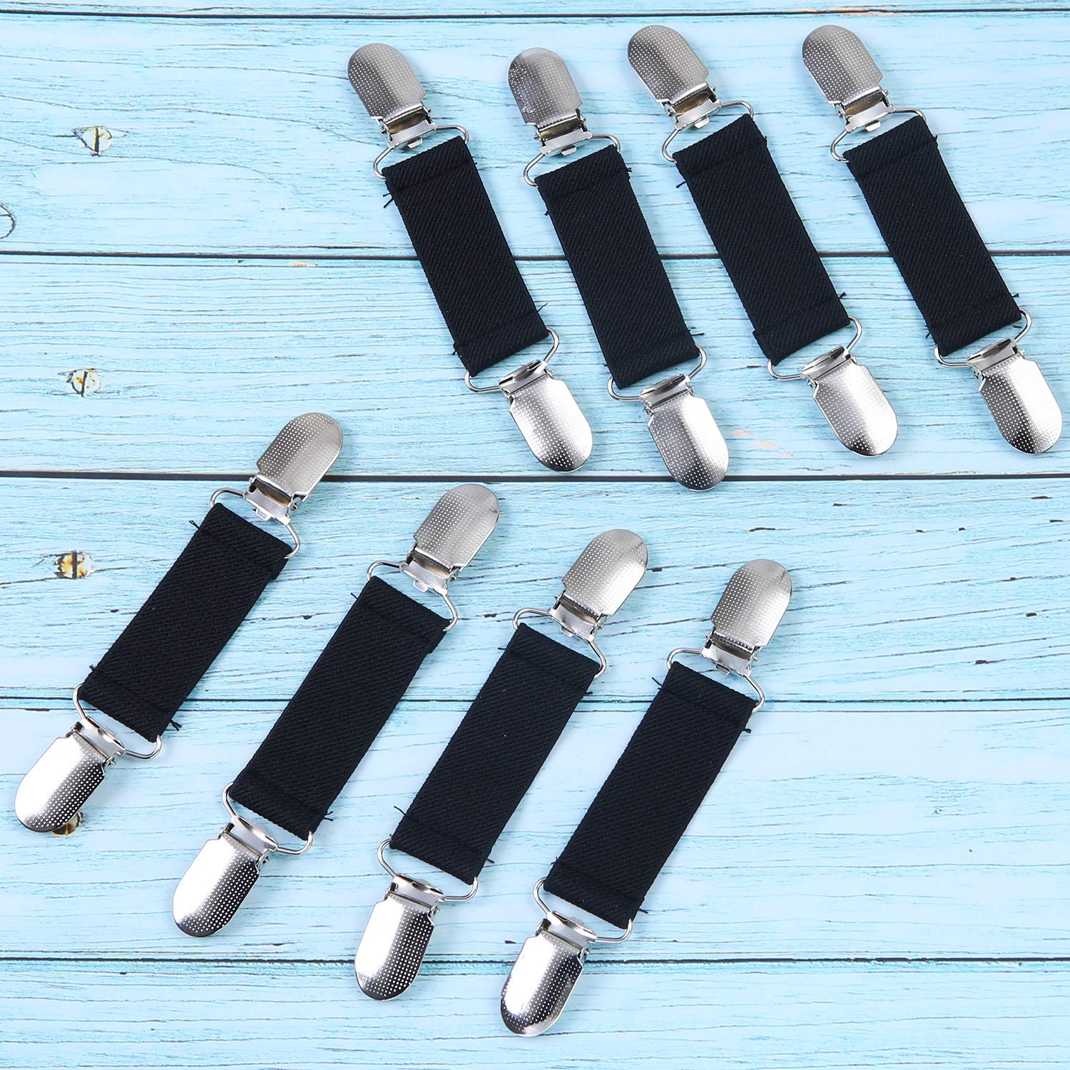 Fashion Fit Dress Clips 12pcs - Stainless Steel Elastic Glove Clips for Laundry & Sports