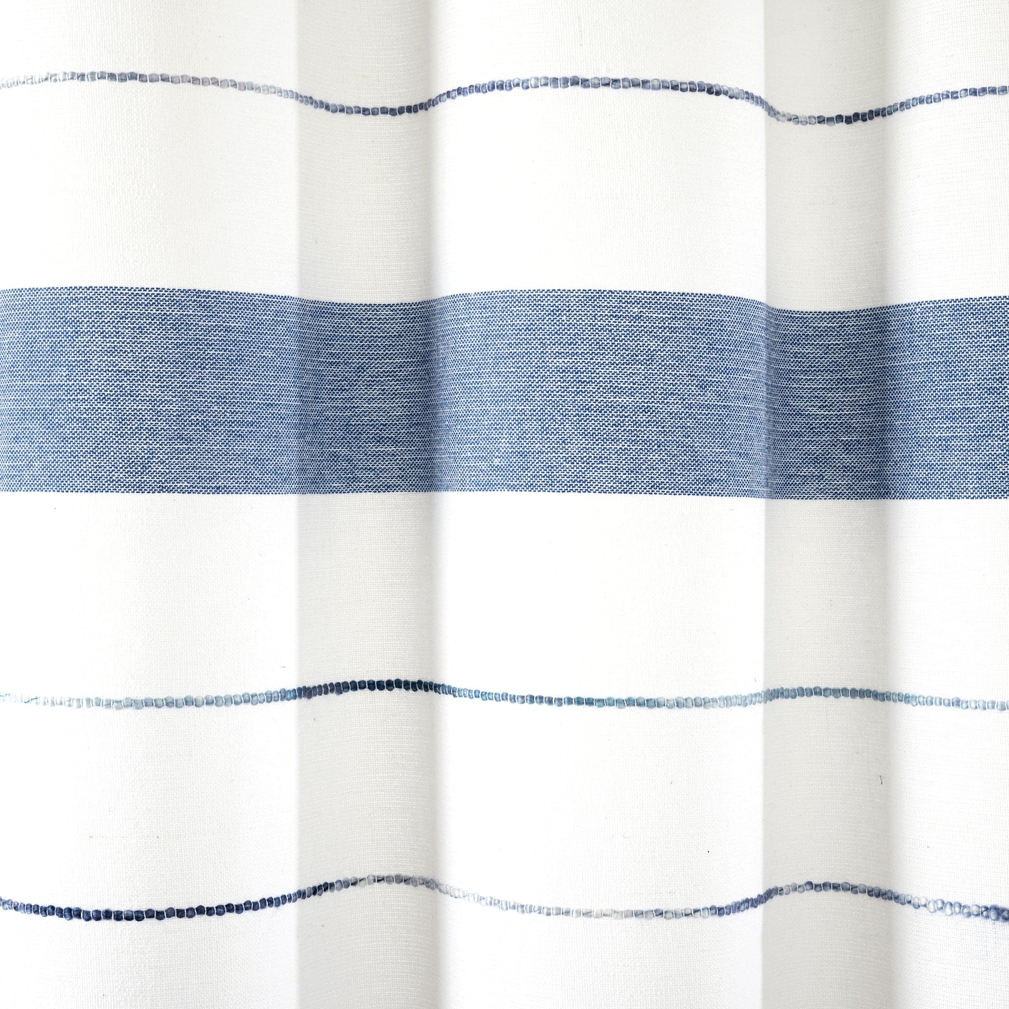 Eco-Friendly Recycled Cotton Blend Shower Curtain - Striped Yarn Dyed Design for Bathroom Decor | Waterproof & Stylish Bath Accessory for Modern Homes