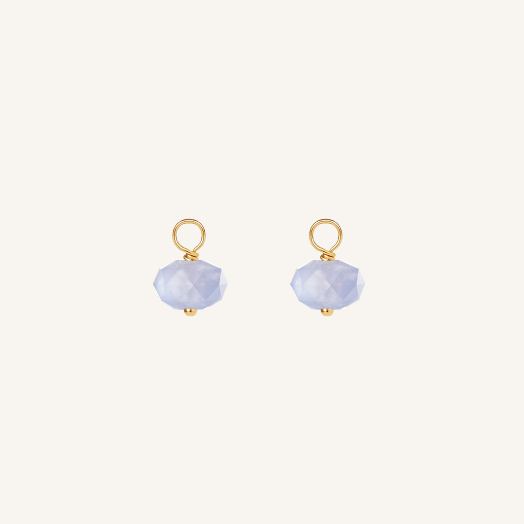 Opulent Blue Lace Agate Hoop Earrings - Stone of Loyalty & Protection (Set of 2) - Perfect for Wedding, Anniversary Gifts & Spiritual Healing Jewelry