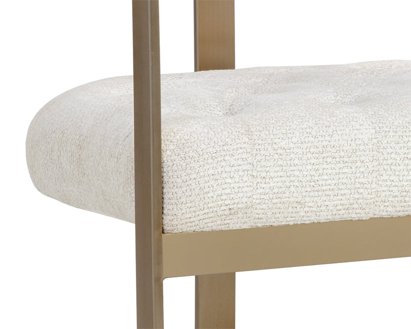 Beaumont Modern Dining Armchair - Upholstered Fabric Seat, Sturdy Wooden Legs - Perfect for Kitchen, Dining Room, Breakfast Nook & Small Space Decor