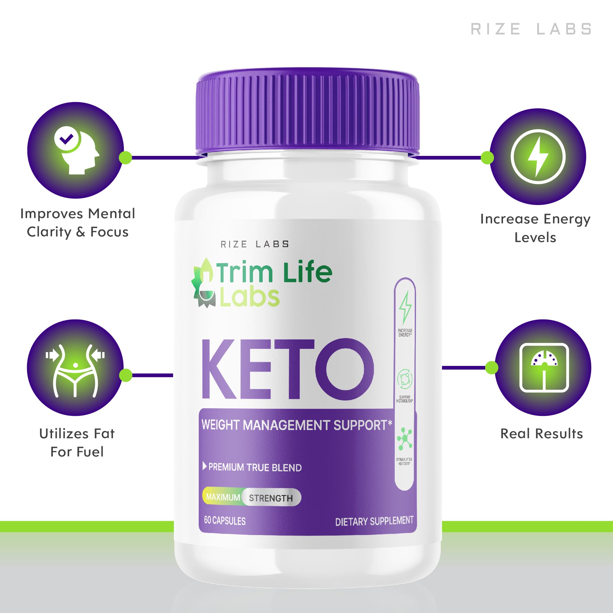 Trim Life Labs Keto Capsules - Maximum Strength Weight Loss Pills with Keto+ACV Formula (60 Caps) - Supports Ketosis & Fat Burning for Low Carb Diet & Fitness Goals