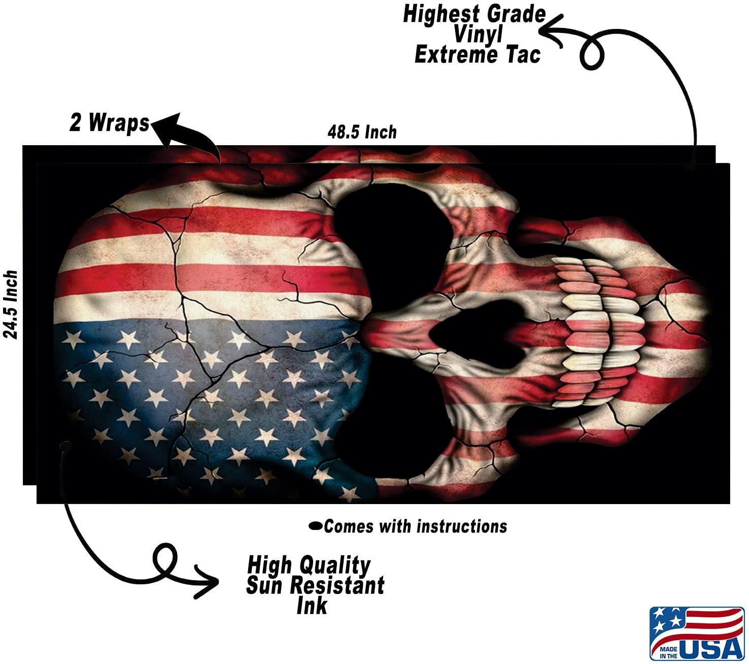 Premium American Cornhole Board Wraps - Set of 2 with 10+ Custom Designs | Waterproof Cornhole Decals & Skins for Outdoor Games, Tailgating, Backyard Parties, and Cornhole Tournaments