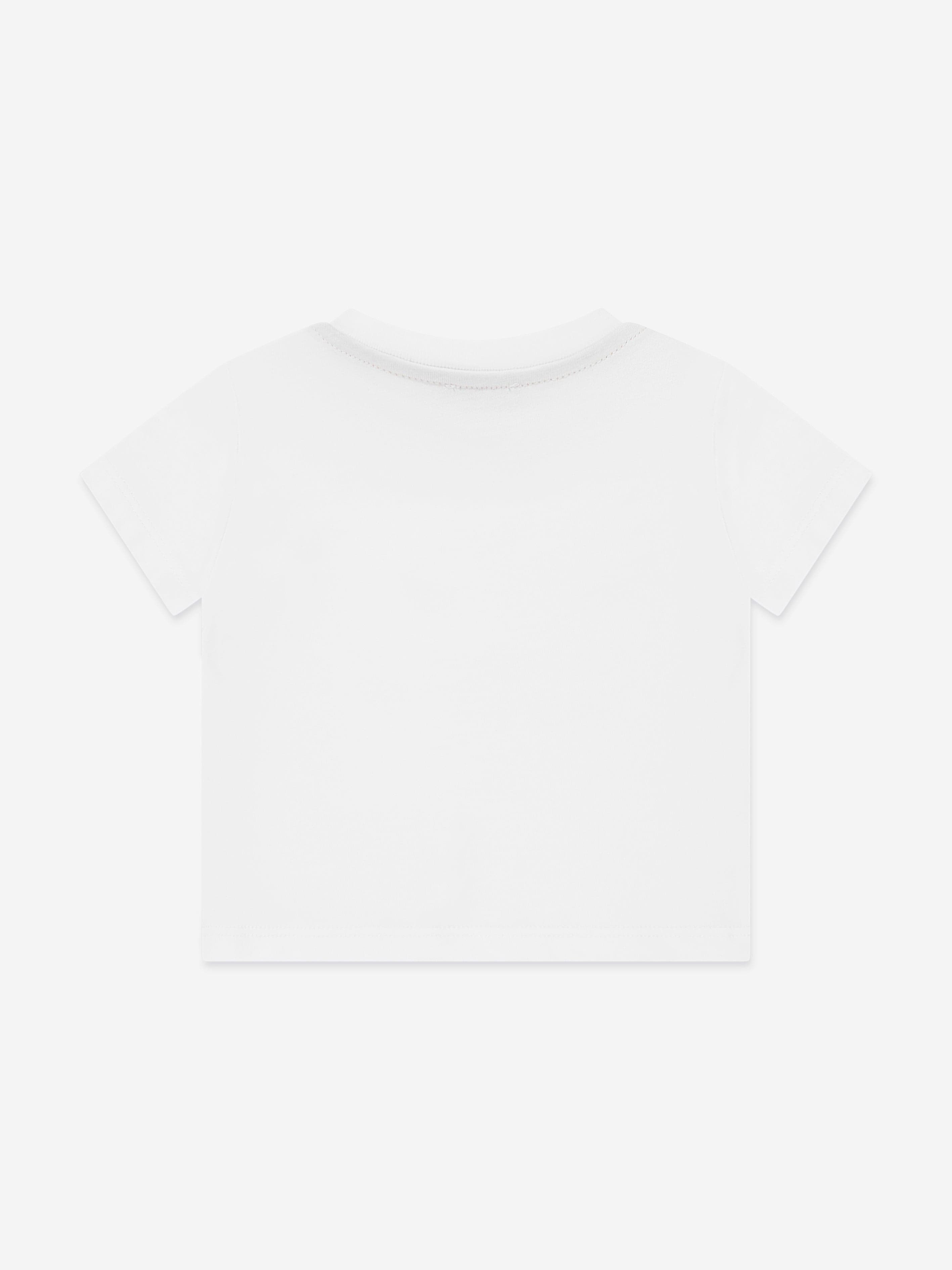 **Baby Boys' White Logo T-Shirt - Soft Cotton Short Sleeve Tee for Toddlers & Kids - Perfect for Playdates, School & Casual Outfits**