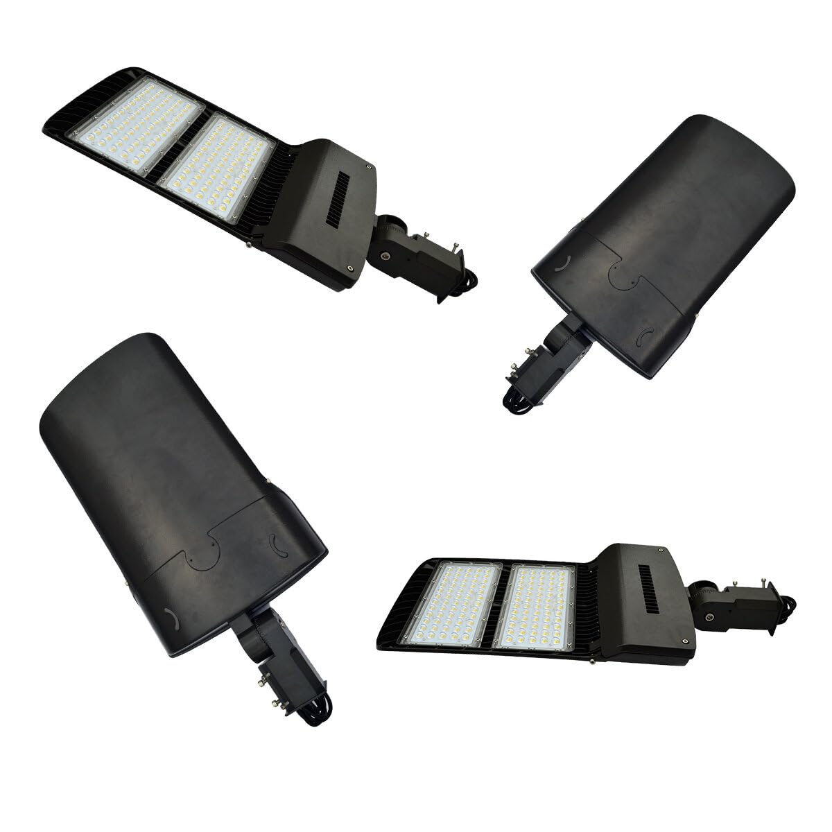 200W LED Shoebox Light 26000 Lumens IP65 Waterproof - 5000K Daylight White Outdoor Flood Light for Parking Lots, Stadiums, Roadways & Commercial Areas - Pole Mount Security Lighting for Streets, Yards & Large Spaces